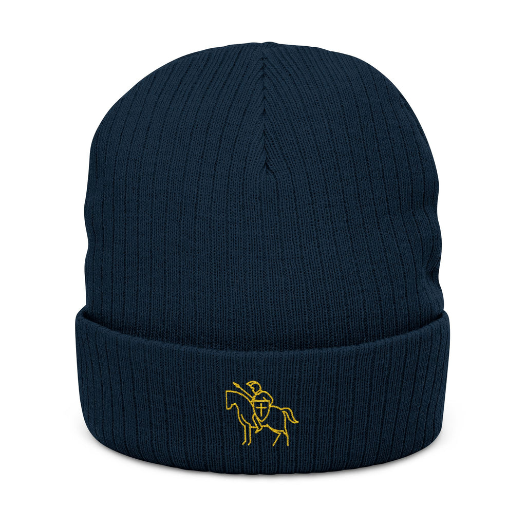 Gorro de Cruzado de la Fe | Gorro de invierno católico para hombre | Gorro de punto bordado | Regalo para papás y esposos