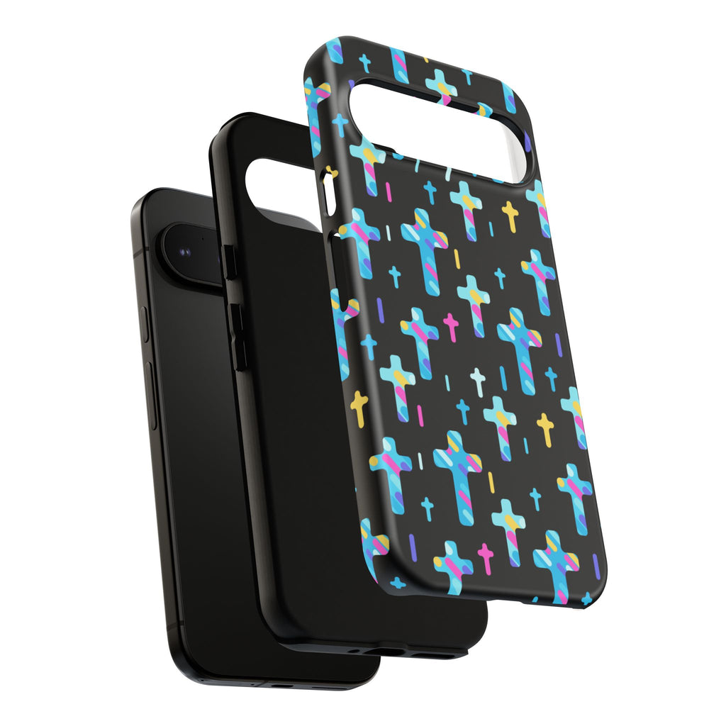 Colorful Cross Google Pixel Phone Case | Faith-Inspired Protection | Christian Gift & Everyday Accessory