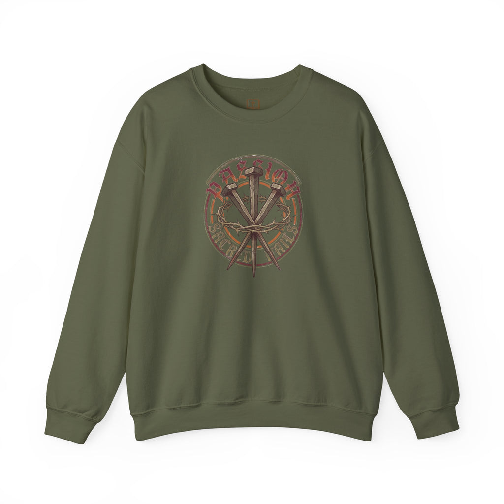 Sacred Nails Crewneck Sweatshirt - Authentic Catholic Apparel for Men