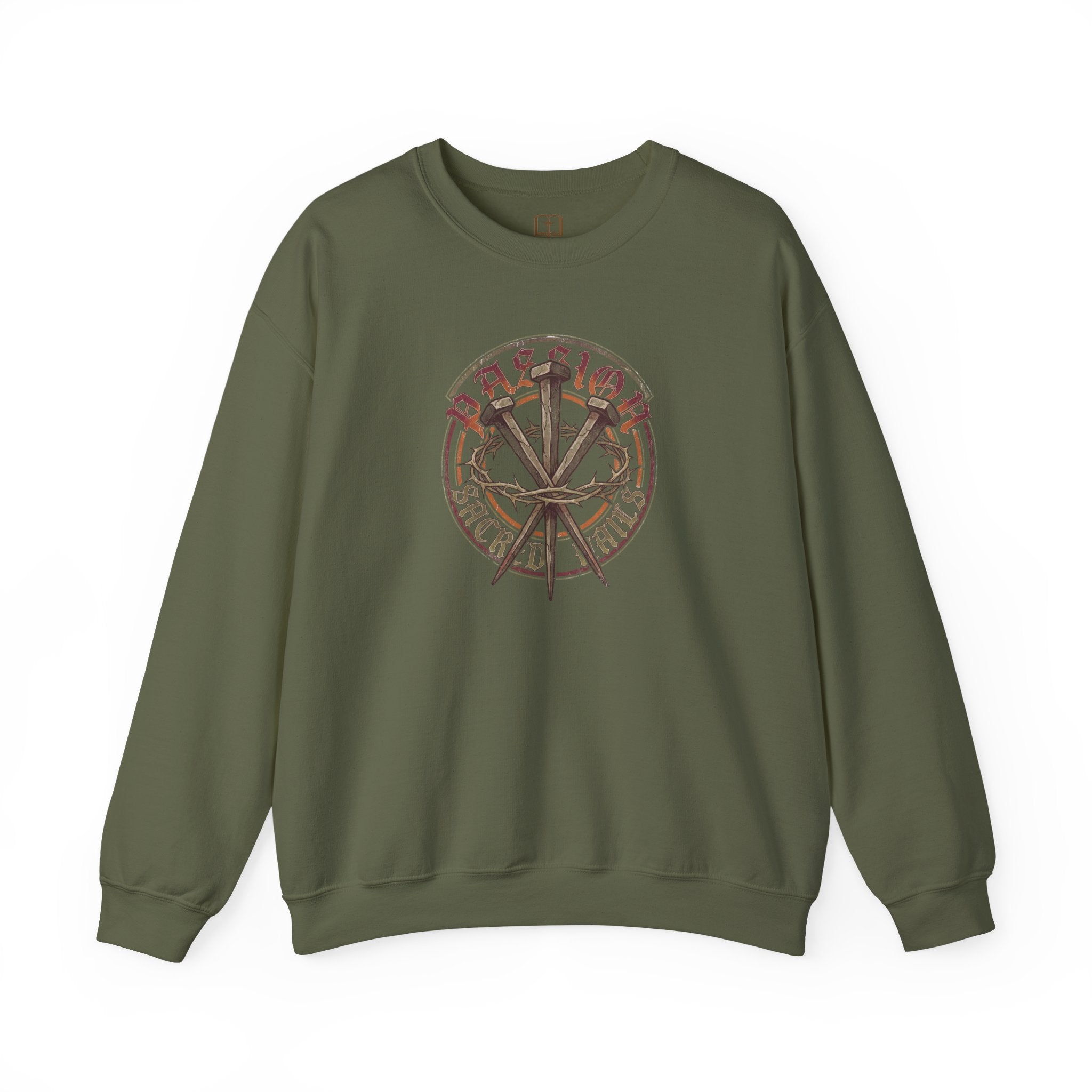 Sacred Nails Crewneck Sweatshirt - Authentic Catholic Apparel for Men