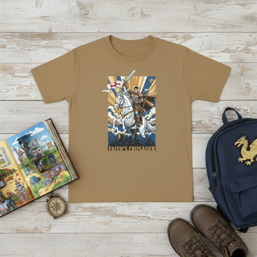Camiseta infantil de Santiago el Mayor | Camiseta de la Aventura de los Cruzados de la Fe
