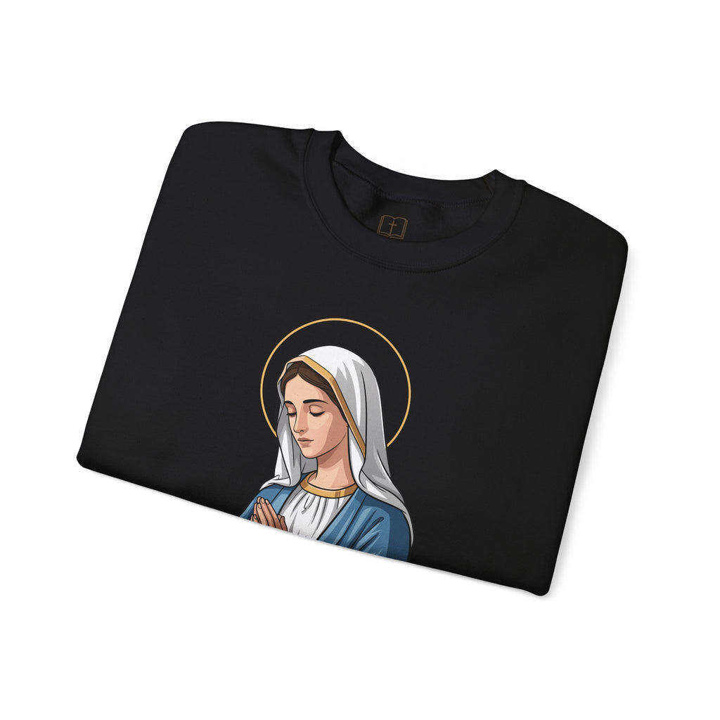 Sudadera de cuello redondo «Enséñanos sabiduría, enséñanos amor» de María | Catholic Faith Apparel