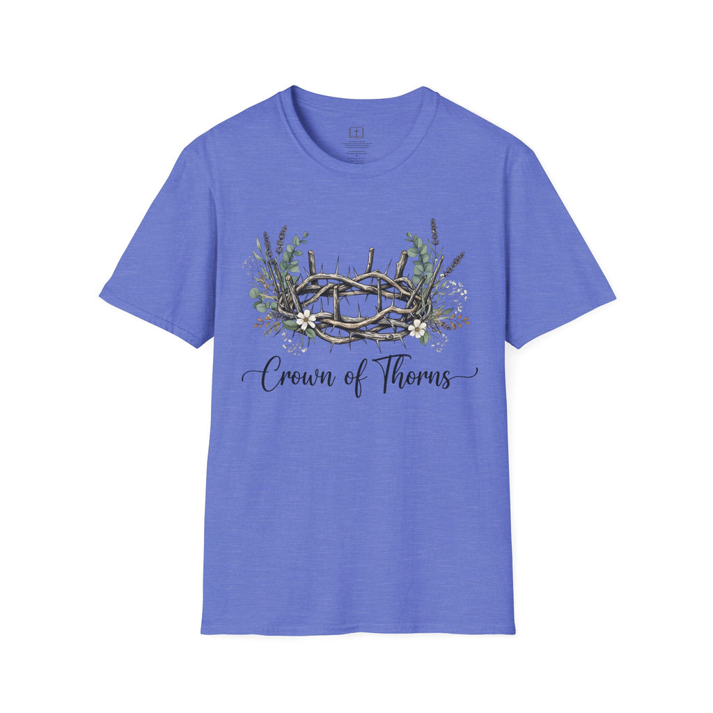 Camiseta cristiana floral con corona de espinas 