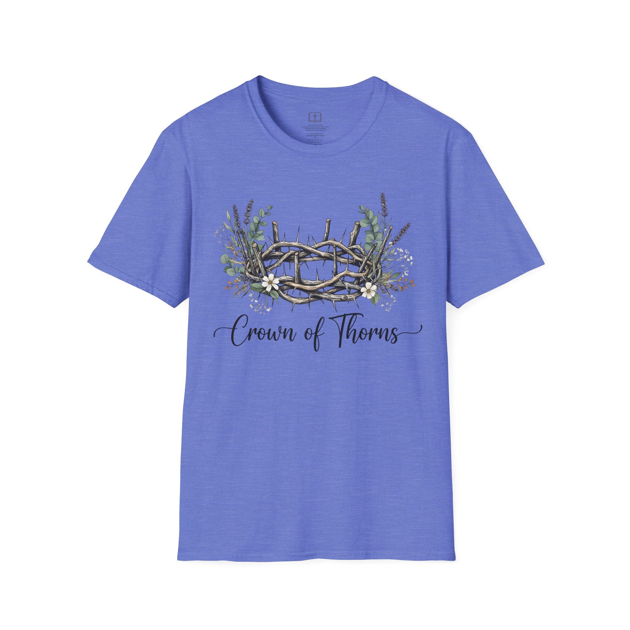 Camiseta cristiana floral con corona de espinas 
