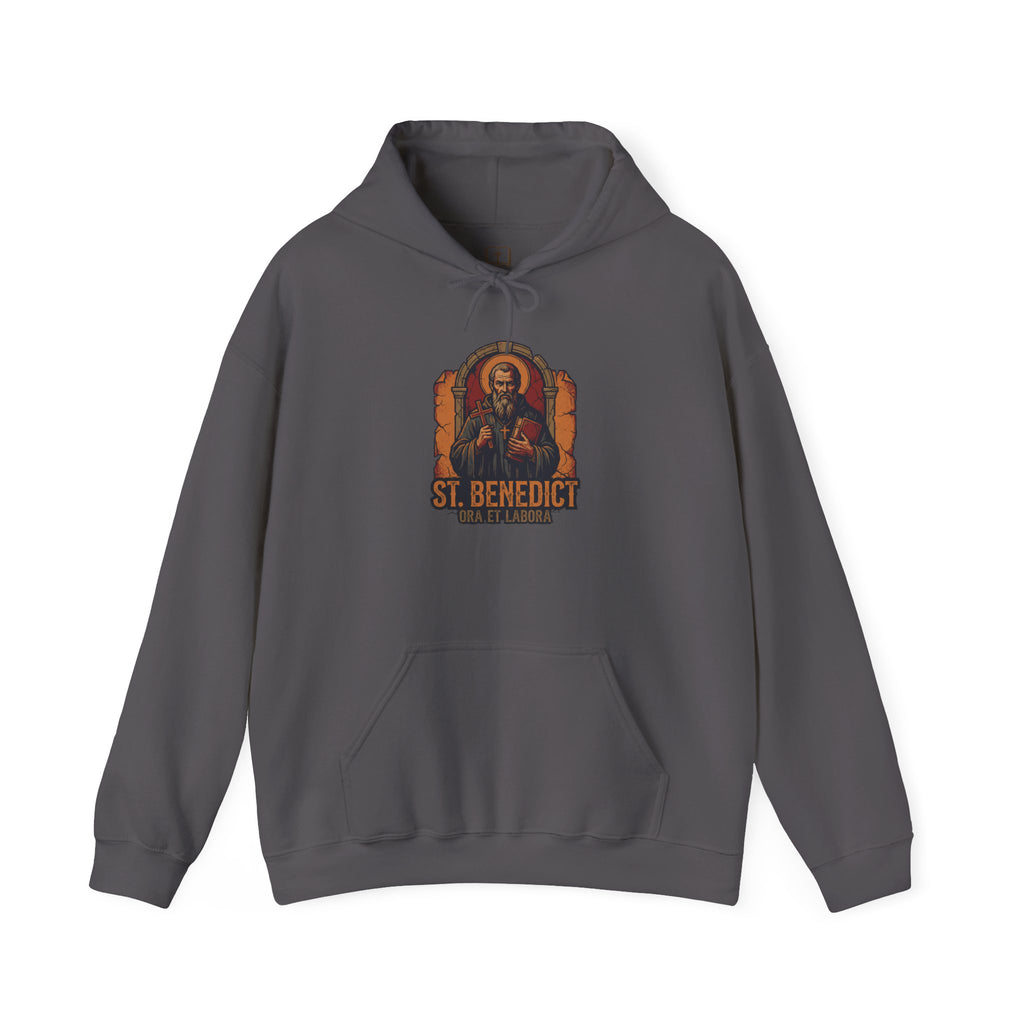 St. Benedict Ora et Labora Catholic Hoodie - Vintage Faith Sweatshirt