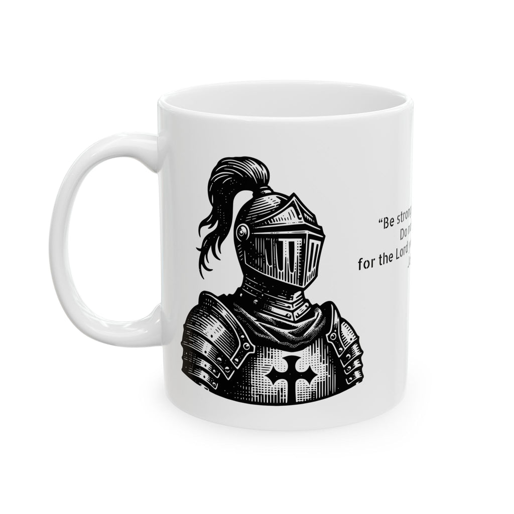 Taza Josué 1:9 – Sé fuerte y valiente | Edición Caballero Cristiano para Hombres