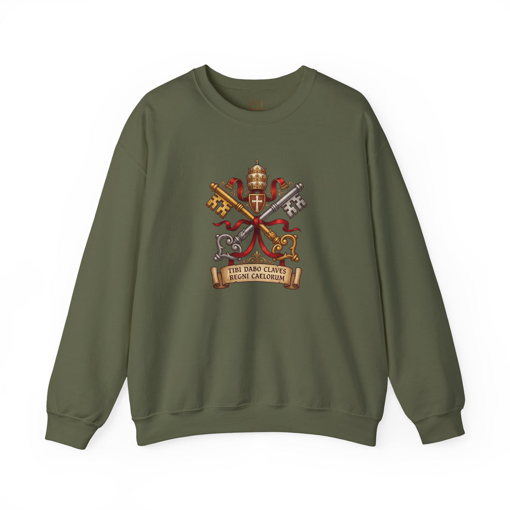 Papal Keys to the Kingdom Catholic Sweatshirt | Vatican Emblem Crewneck