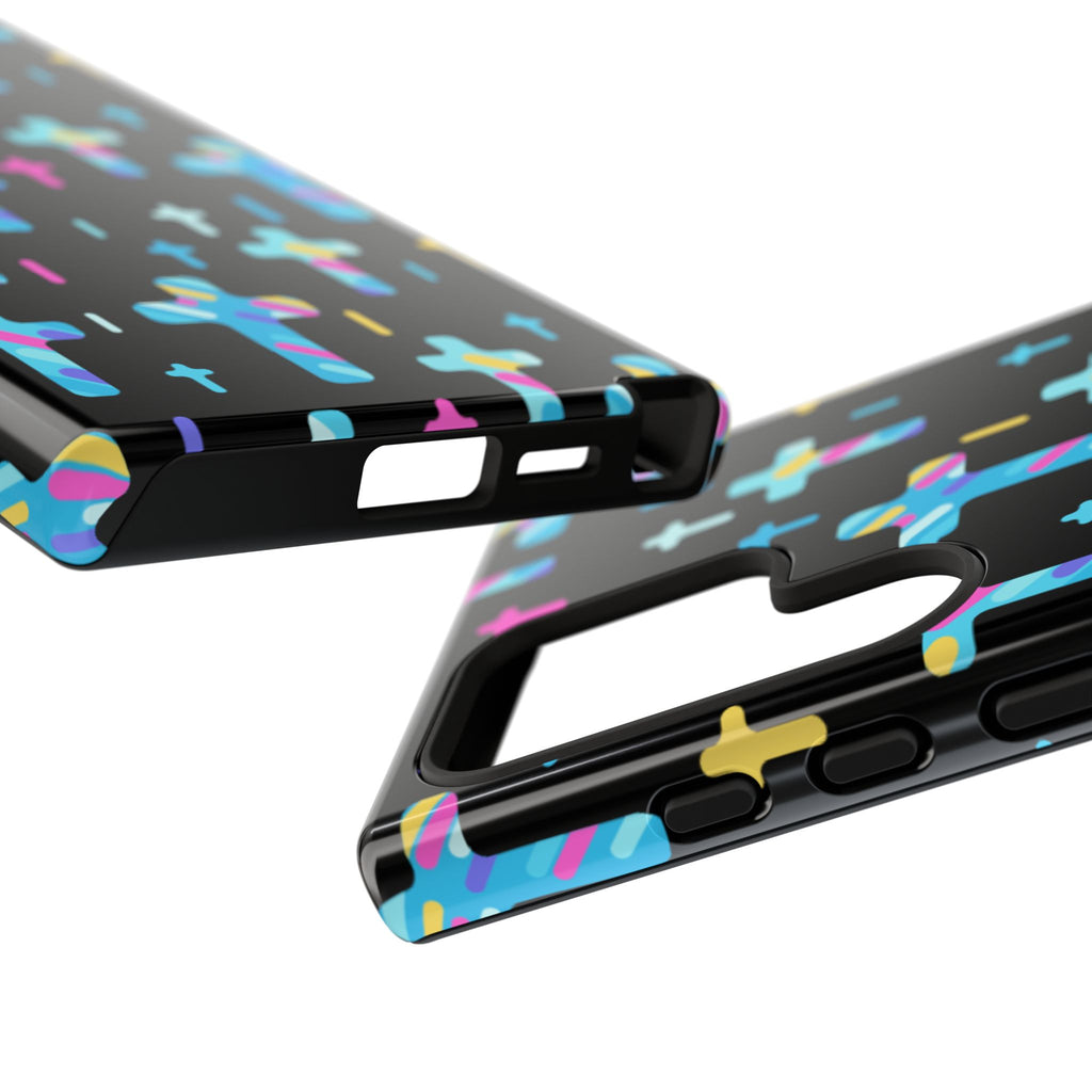 Colorful Cross Phone Case, Stylish Tough Case, Christian Phone Accessory, Unique Gift, Trendy Mobile Cover