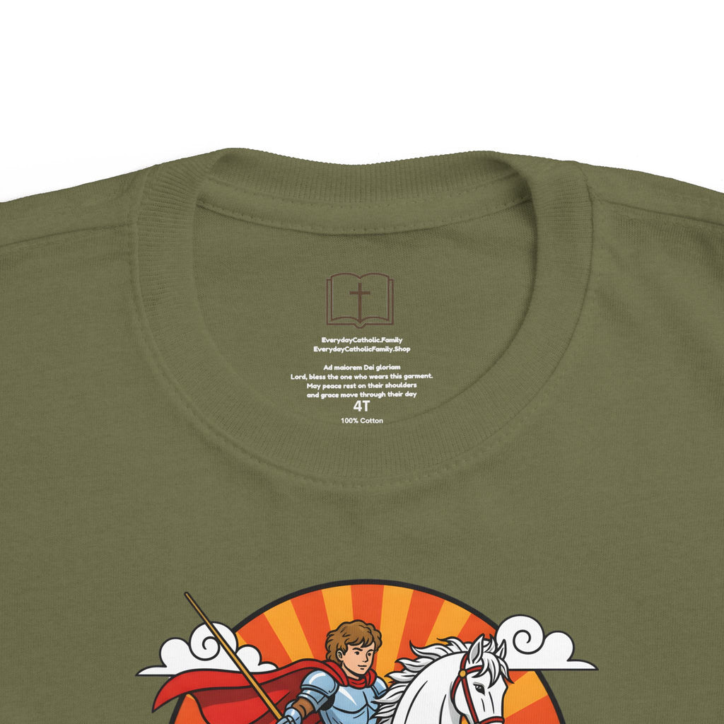 Camiseta infantil de San Jorge Cazador de Dragones | Camiseta de aventura inspirada en la fe para niños