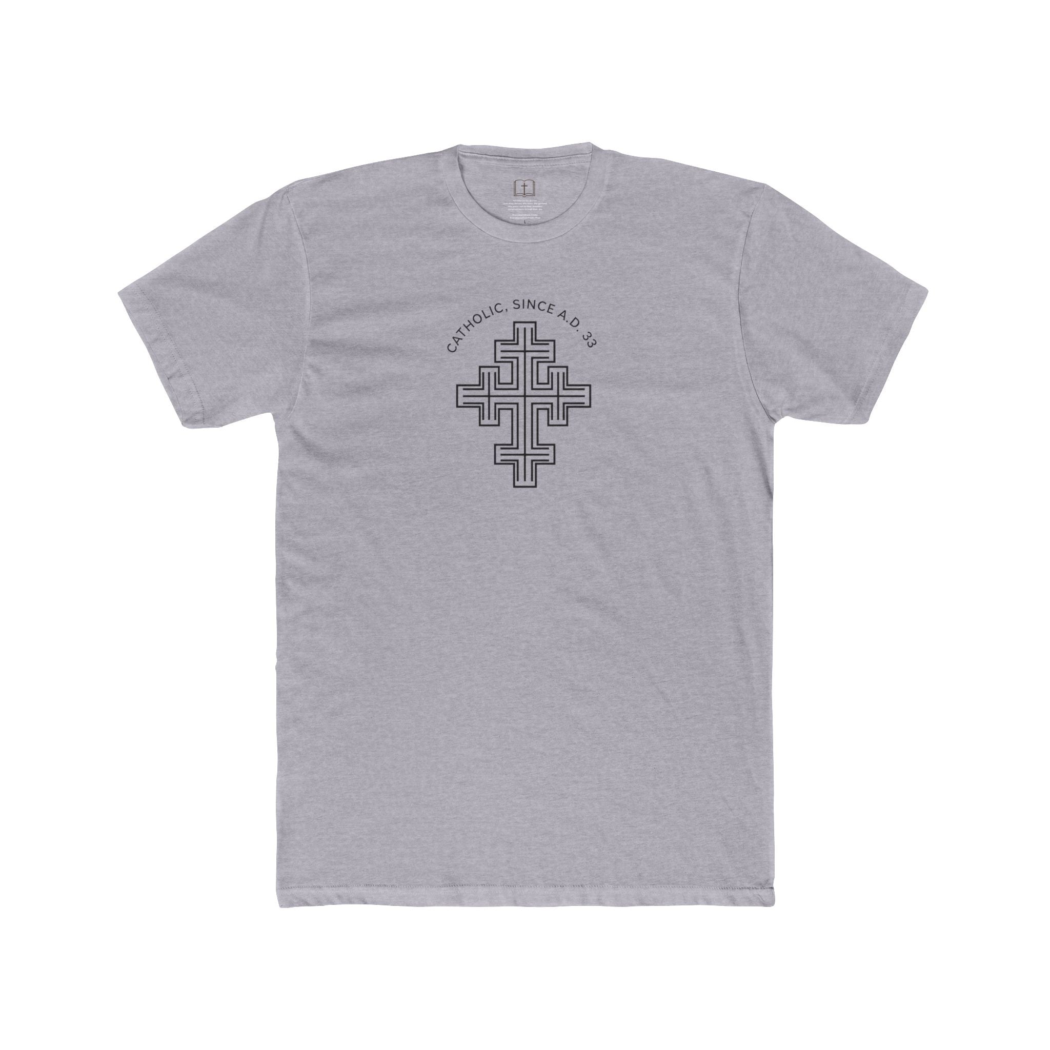 Catholic Since AD 33 Heritage Cross T-Shirt | Minimalist Faith Tee