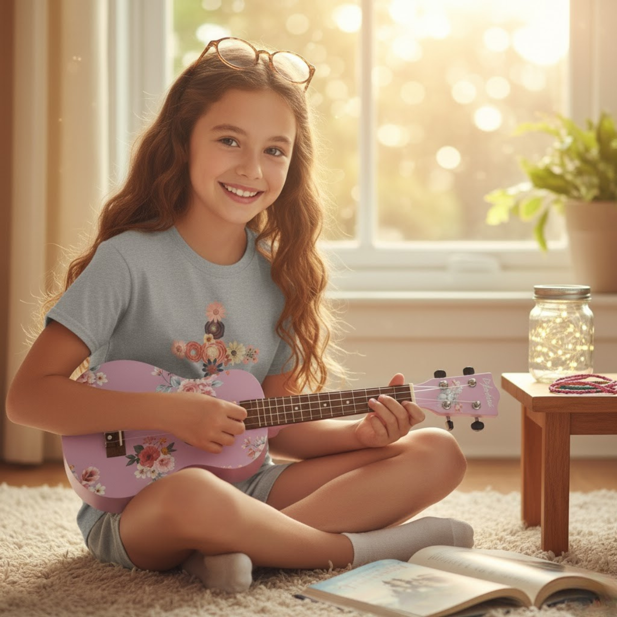 Camiseta infantil con cruz floral | Camiseta cristiana inspirada en la fe para niñas