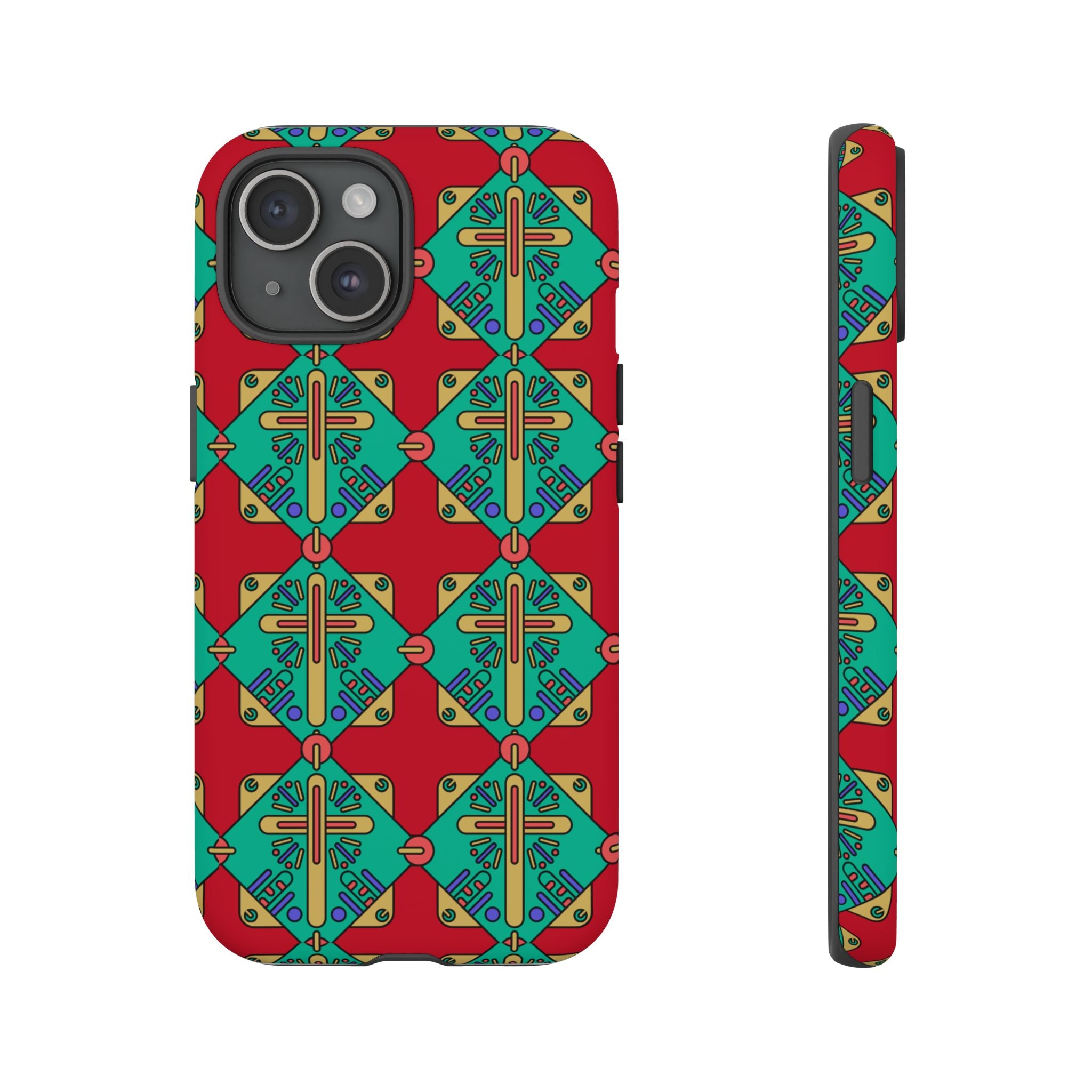 Funda resistente y vibrante para iPhone | Protección artística y colorida | Regalo católico único y elegante accesorio para teléfono