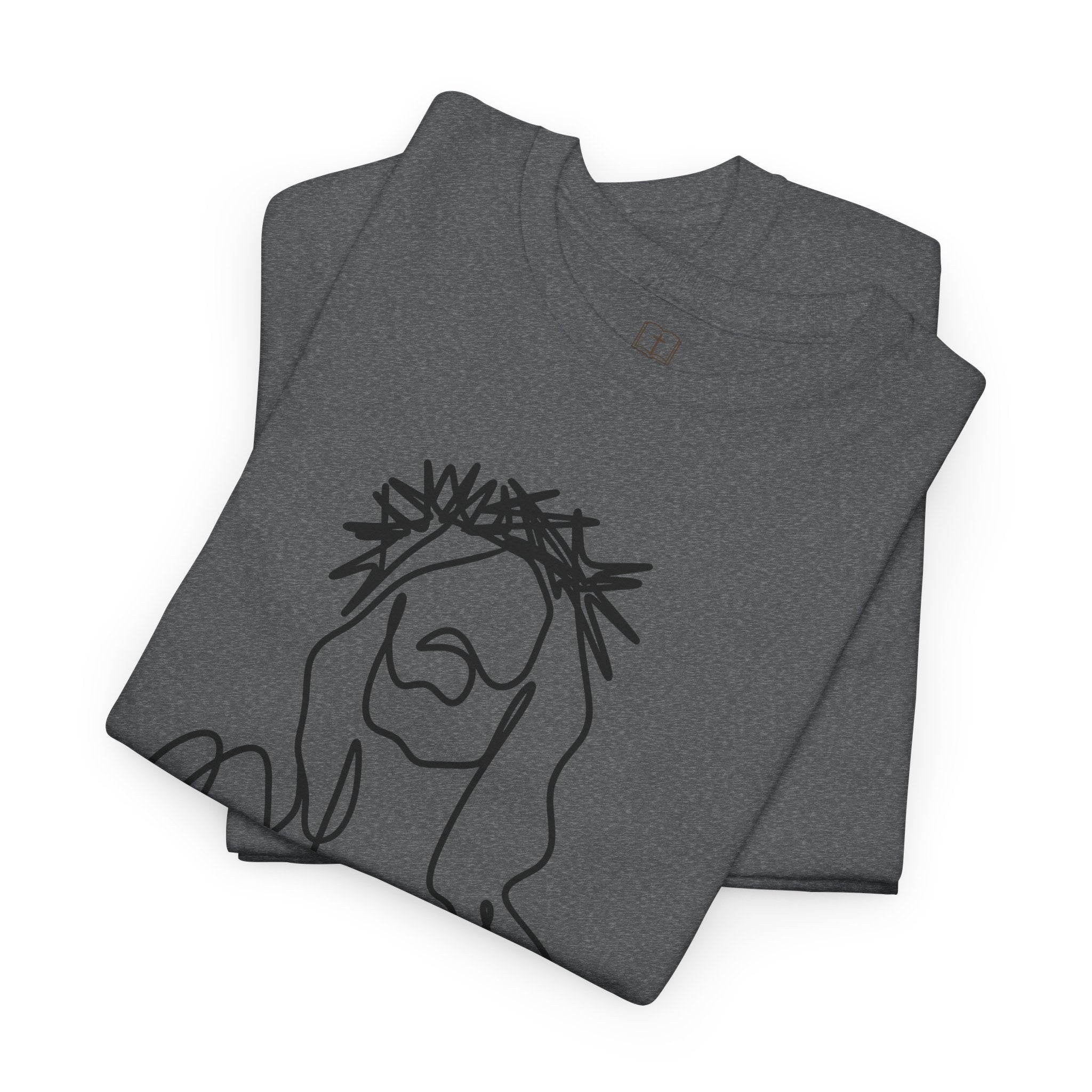 Camiseta para mujer con dibujo artístico de Jesús | Camiseta minimalista de fe | Ropa cristiana