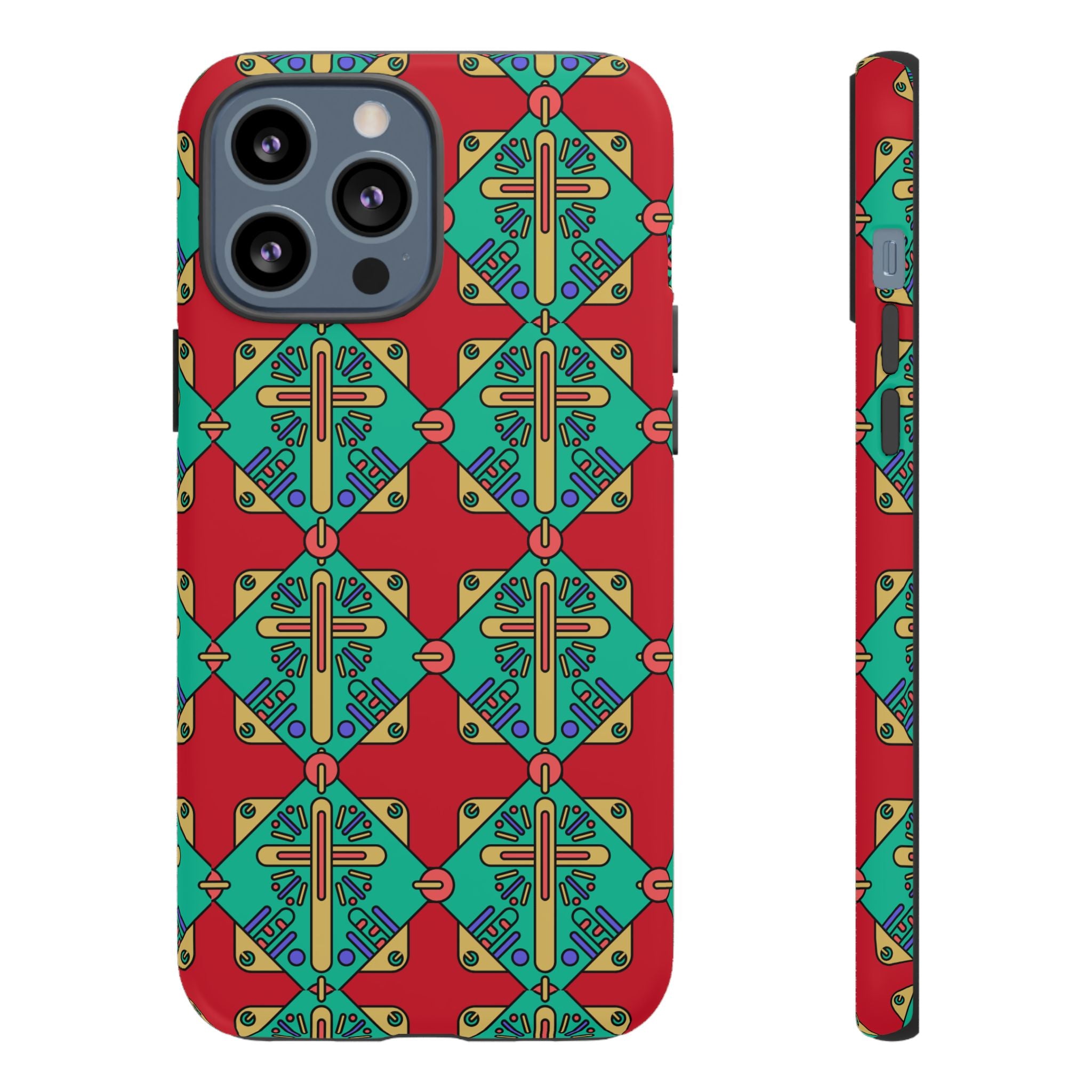 Funda resistente y vibrante para iPhone | Protección artística y colorida | Regalo católico único y elegante accesorio para teléfono