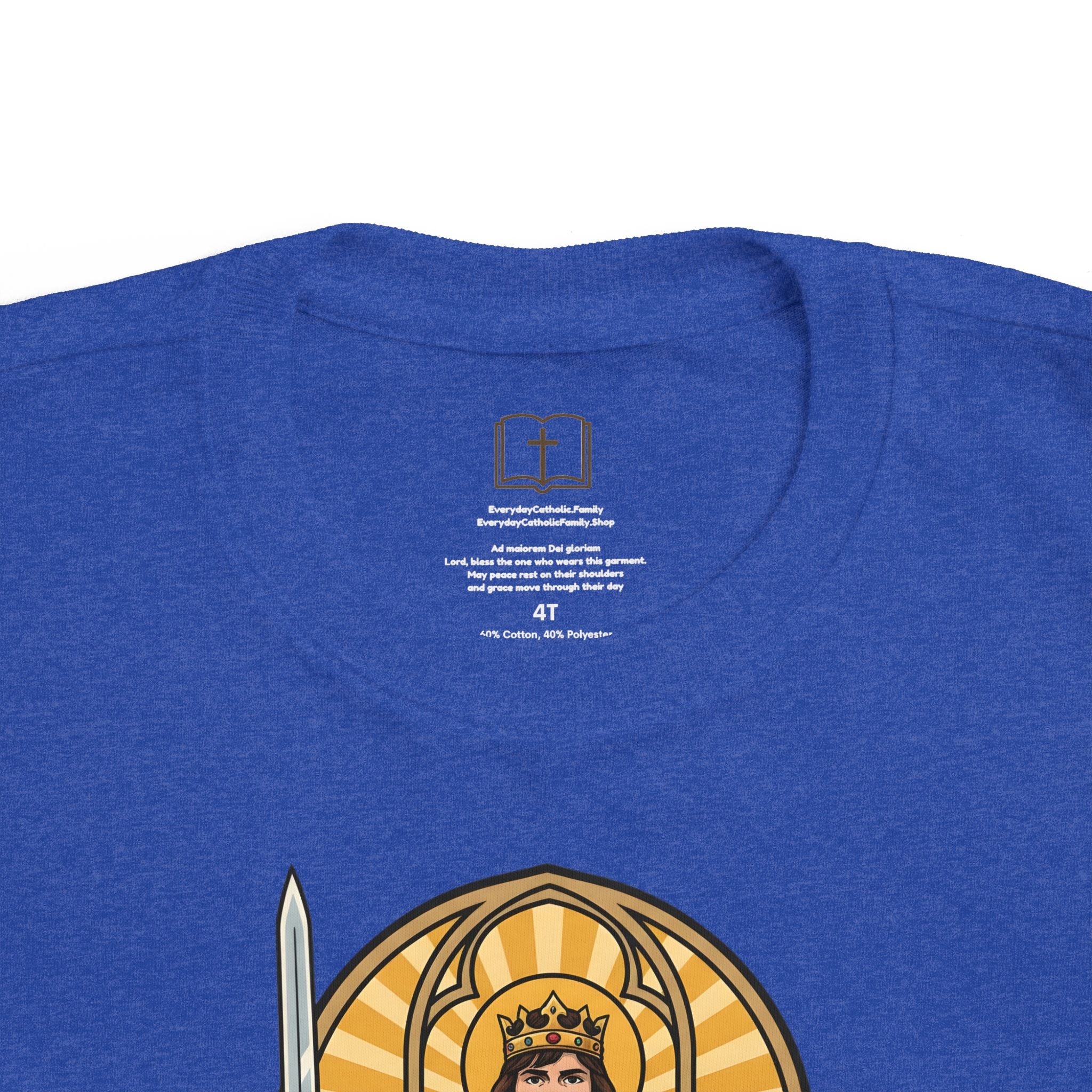 Camiseta de San Luis IX para niño | Camiseta cristiana "Fiel Caballero" para niño