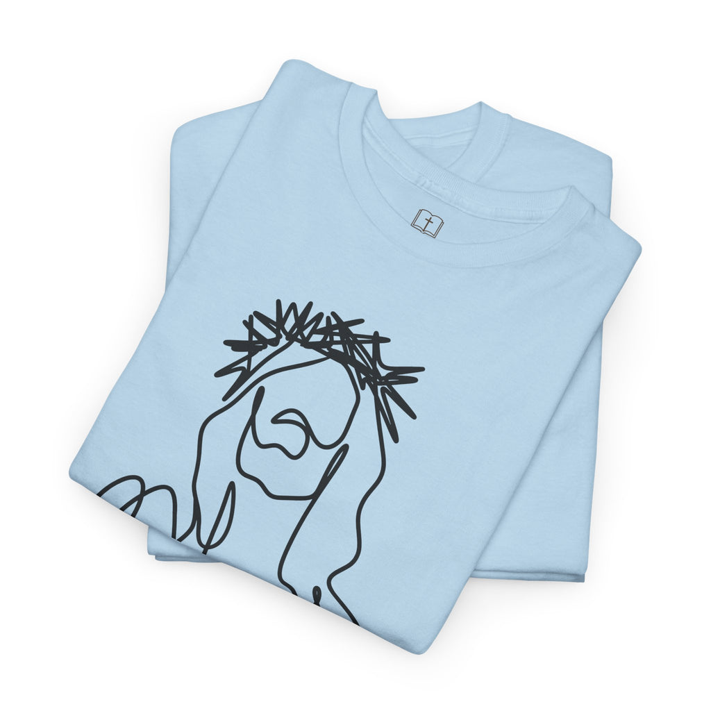Camiseta para mujer con dibujo artístico de Jesús | Camiseta minimalista de fe | Ropa cristiana