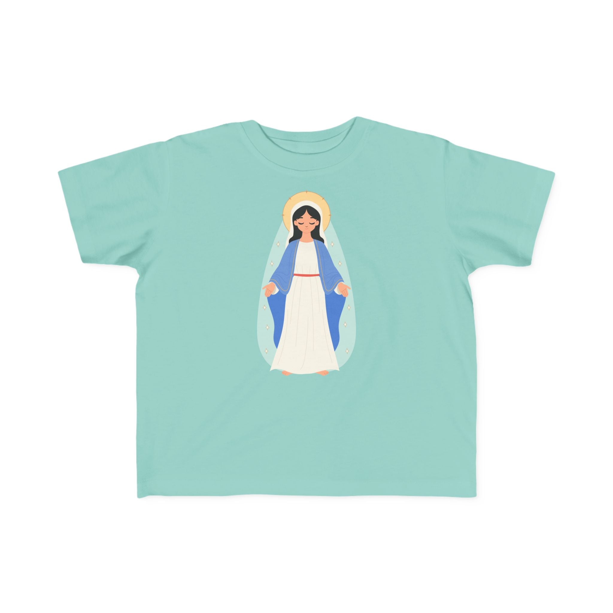 Camiseta de la Virgen María para niña | Camiseta católica suave para niña | Ropa infantil con inspiración religiosa