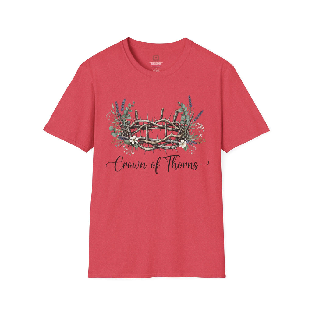 Camiseta cristiana floral con corona de espinas 