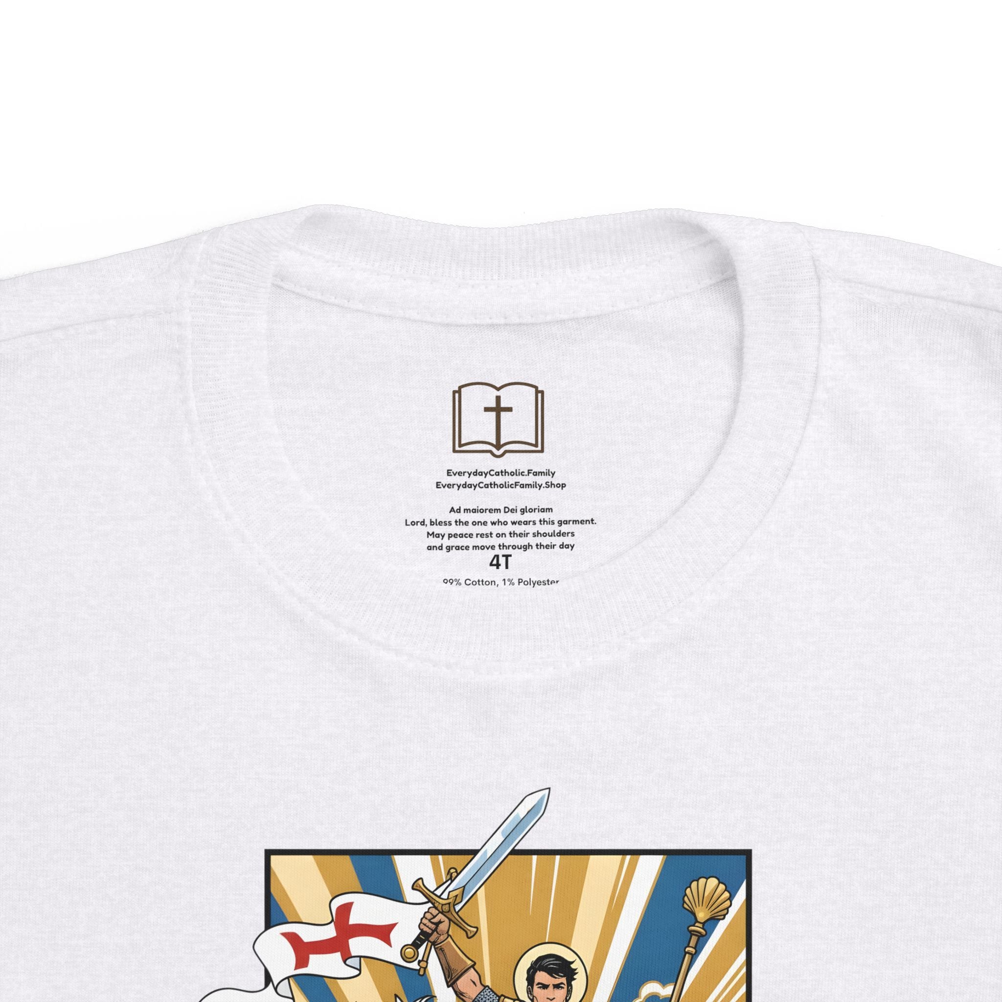 Camiseta infantil de Santiago el Mayor | Camiseta de aventura de Faith's Crusader