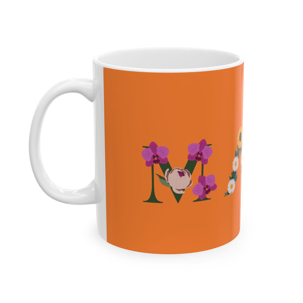 Taza floral de la Virgen María – Ave María, llena eres de gracia | Taza católica de cerámica de 325 y 430 ml