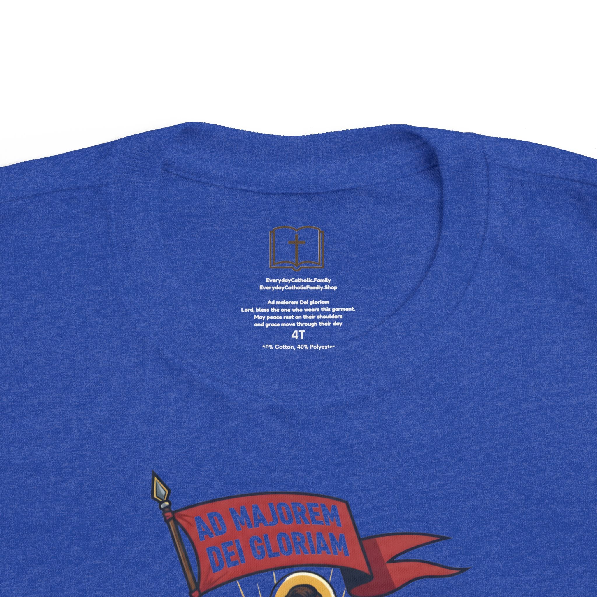 Camiseta de San Ignacio de Loyola para niños pequeños | Camiseta de aventura de fe "Comandante de Dios"