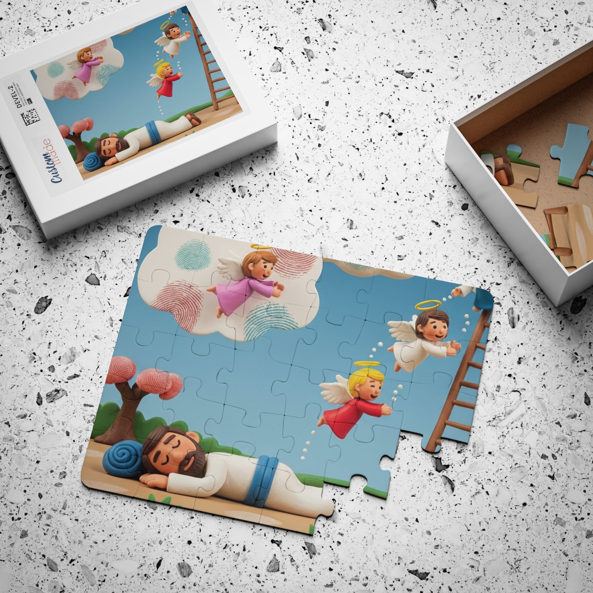 Children’s 30-Piece Puzzle — Jacobs Ladder with Angels (Religious Kids Puzzle)