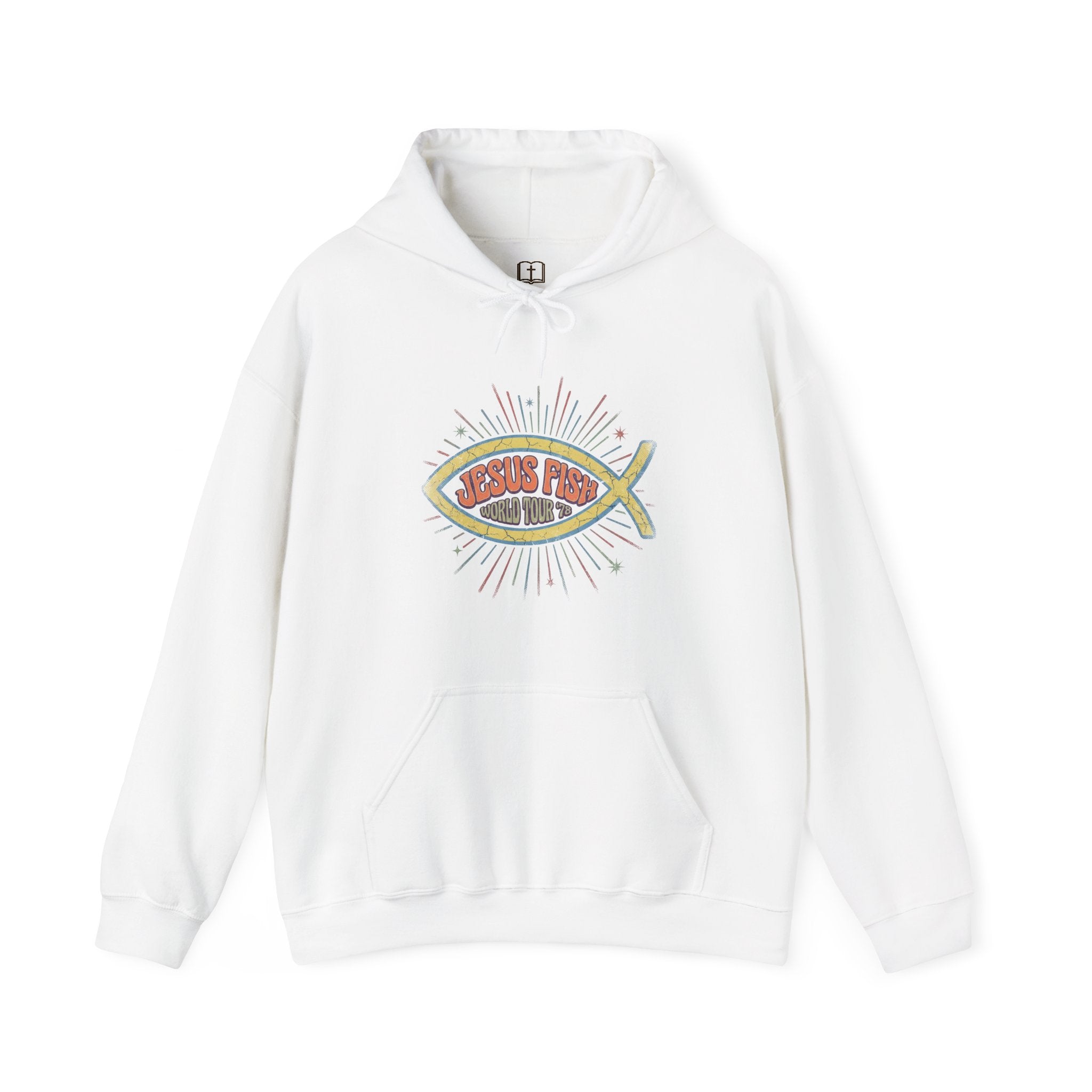 Retro Jesus Fish World Tour '78 Christian Hoodie
