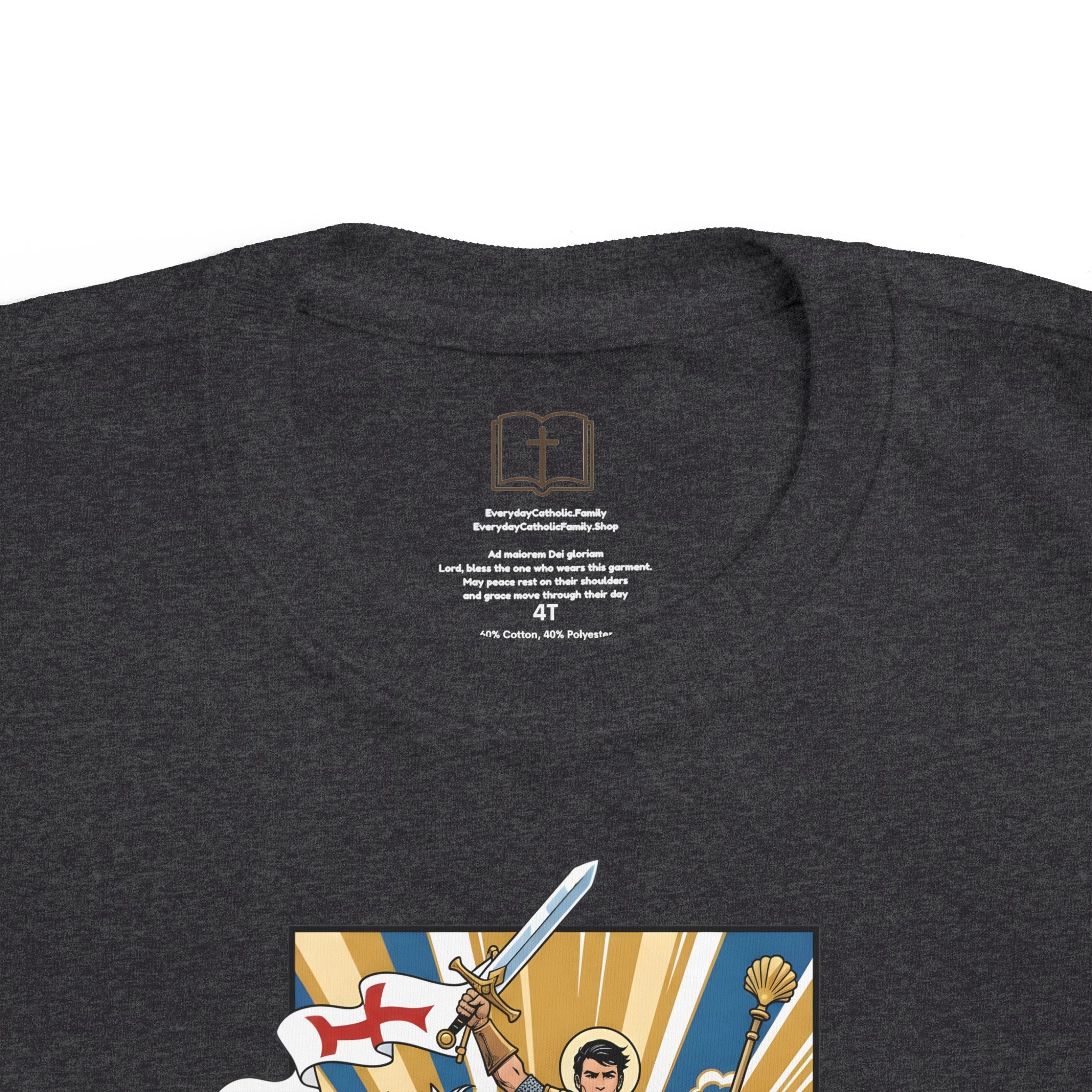 Camiseta infantil de Santiago el Mayor | Camiseta de aventura de Faith's Crusader