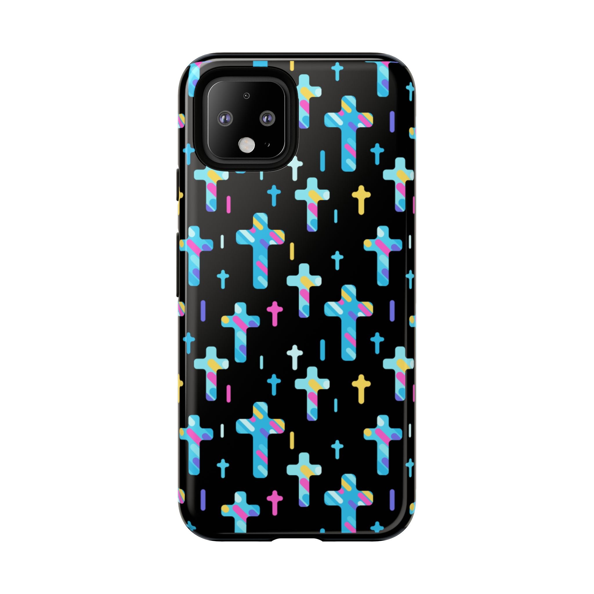 Funda para Google Pixel con cruz colorida | Protección inspirada en la fe | Regalo cristiano y accesorio para el día a día
