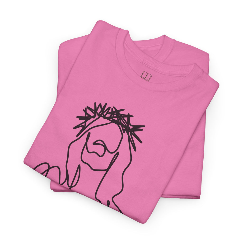 Camiseta para mujer con dibujo artístico de Jesús | Camiseta minimalista de fe | Ropa cristiana
