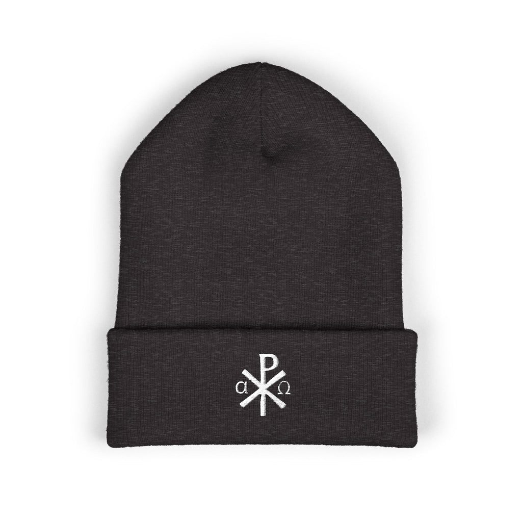 Gorro católico Chi Rho Alpha Omega - Gorro de invierno con cristograma cristiano