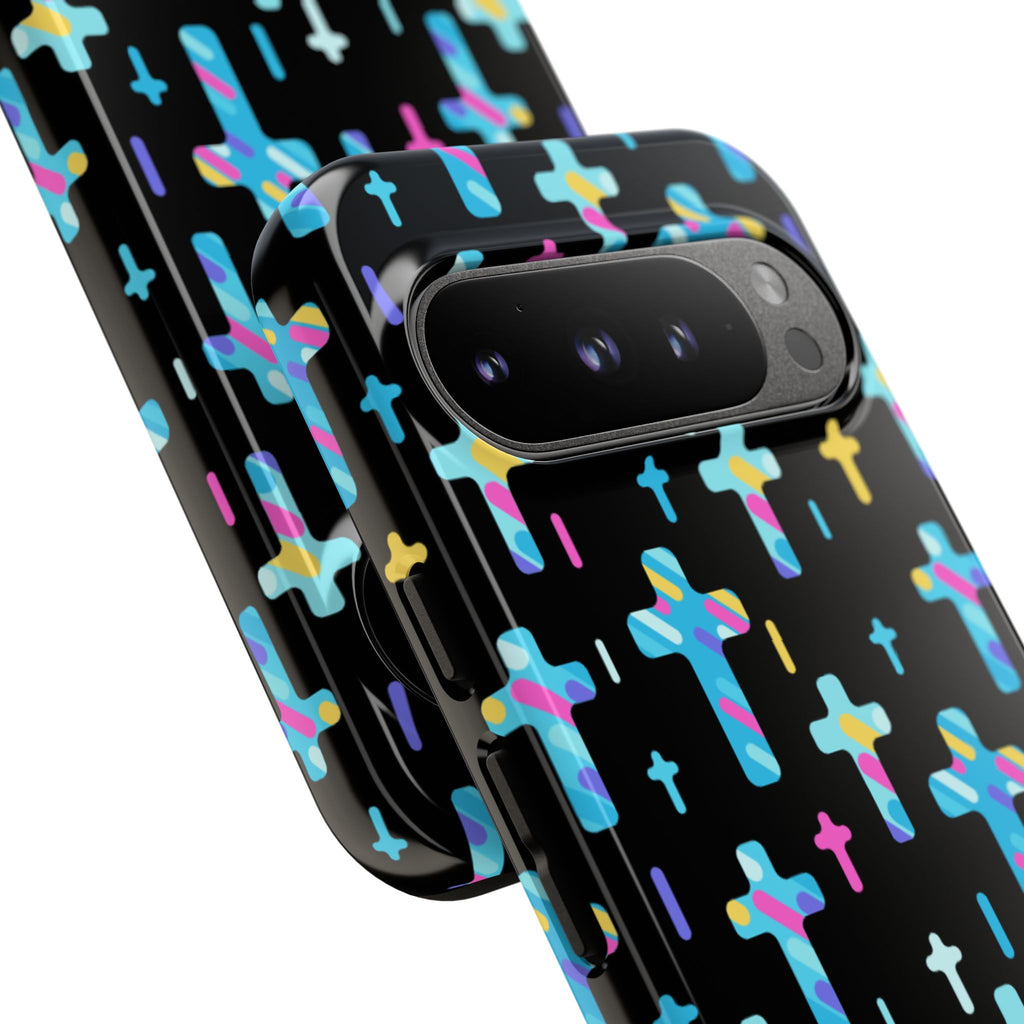 Colorful Cross Google Pixel Phone Case | Faith-Inspired Protection | Christian Gift & Everyday Accessory