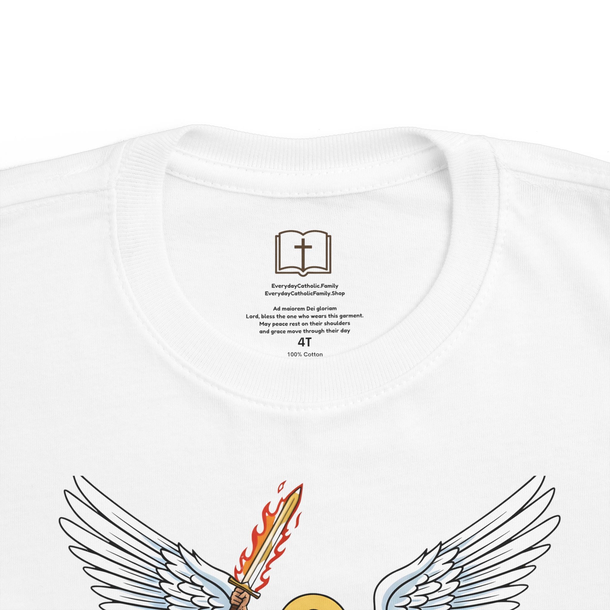 Camiseta de San Miguel Arcángel para niño | Camiseta cristiana Heaven's General para niño