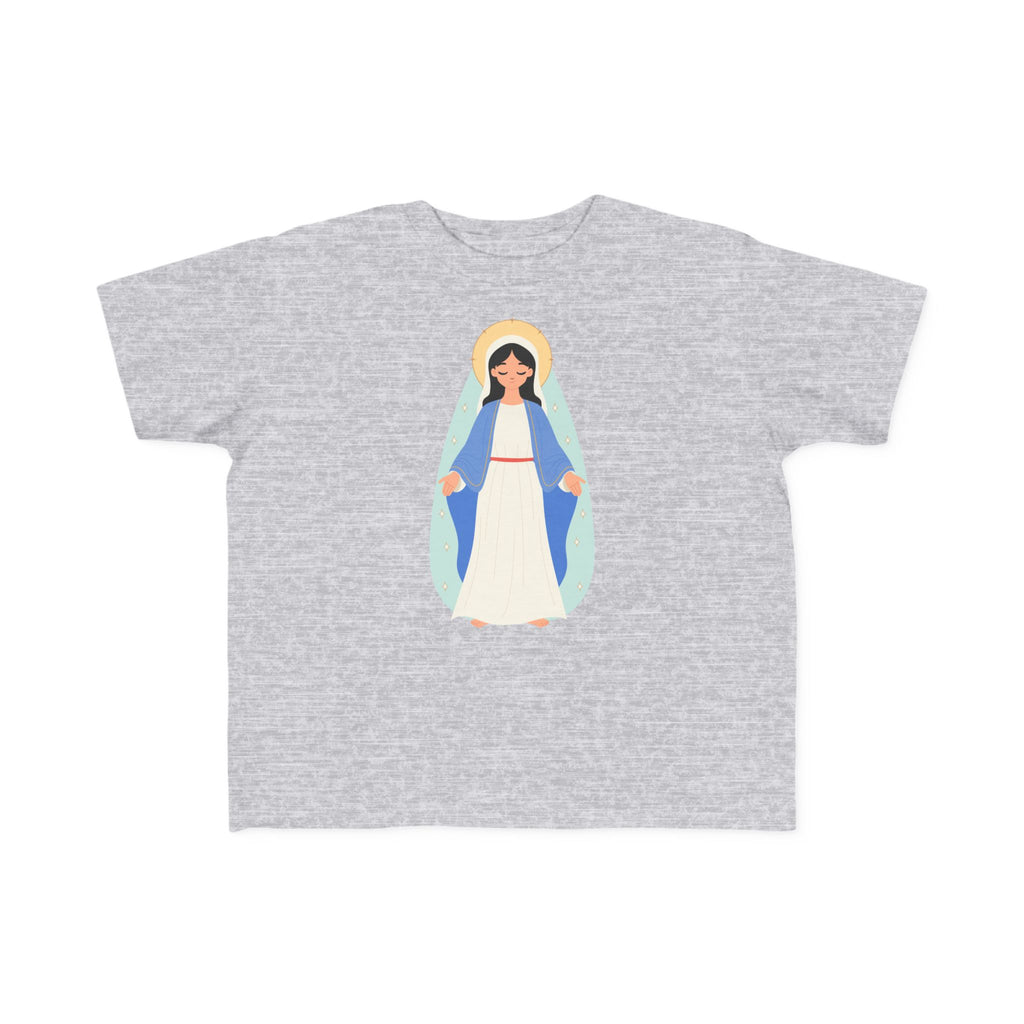 Camiseta de la Virgen María para niña | Camiseta católica suave para niña | Ropa infantil con inspiración religiosa
