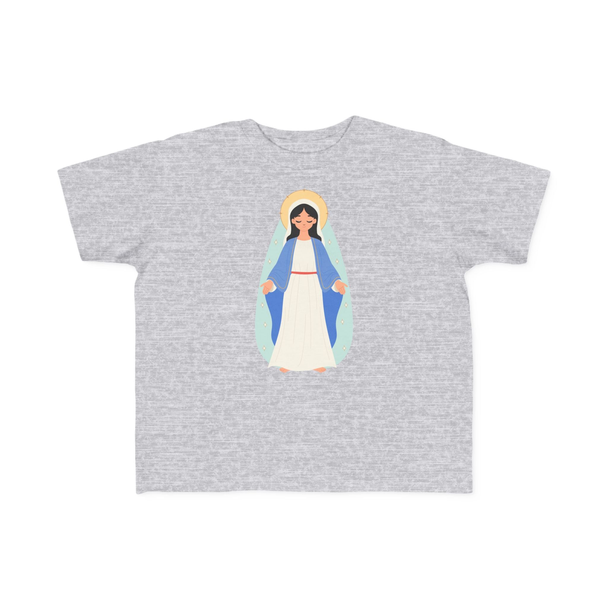 Camiseta de la Virgen María para niña | Camiseta católica suave para niña | Ropa infantil con inspiración religiosa