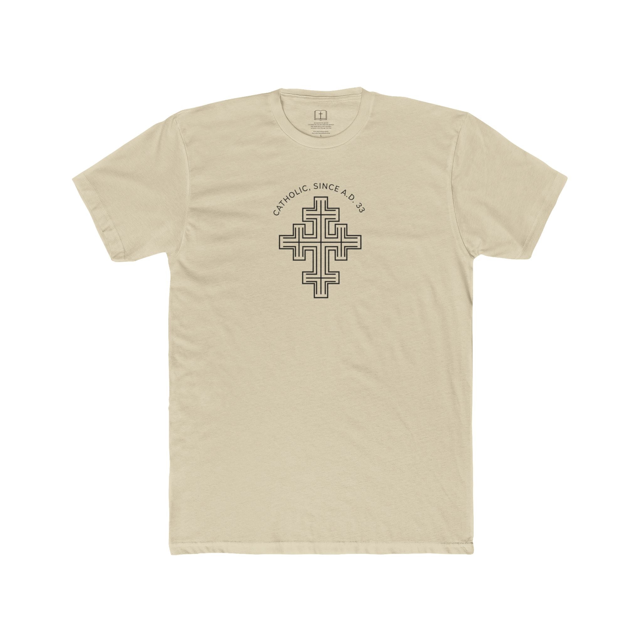 Catholic Since AD 33 Heritage Cross T-Shirt | Minimalist Faith Tee
