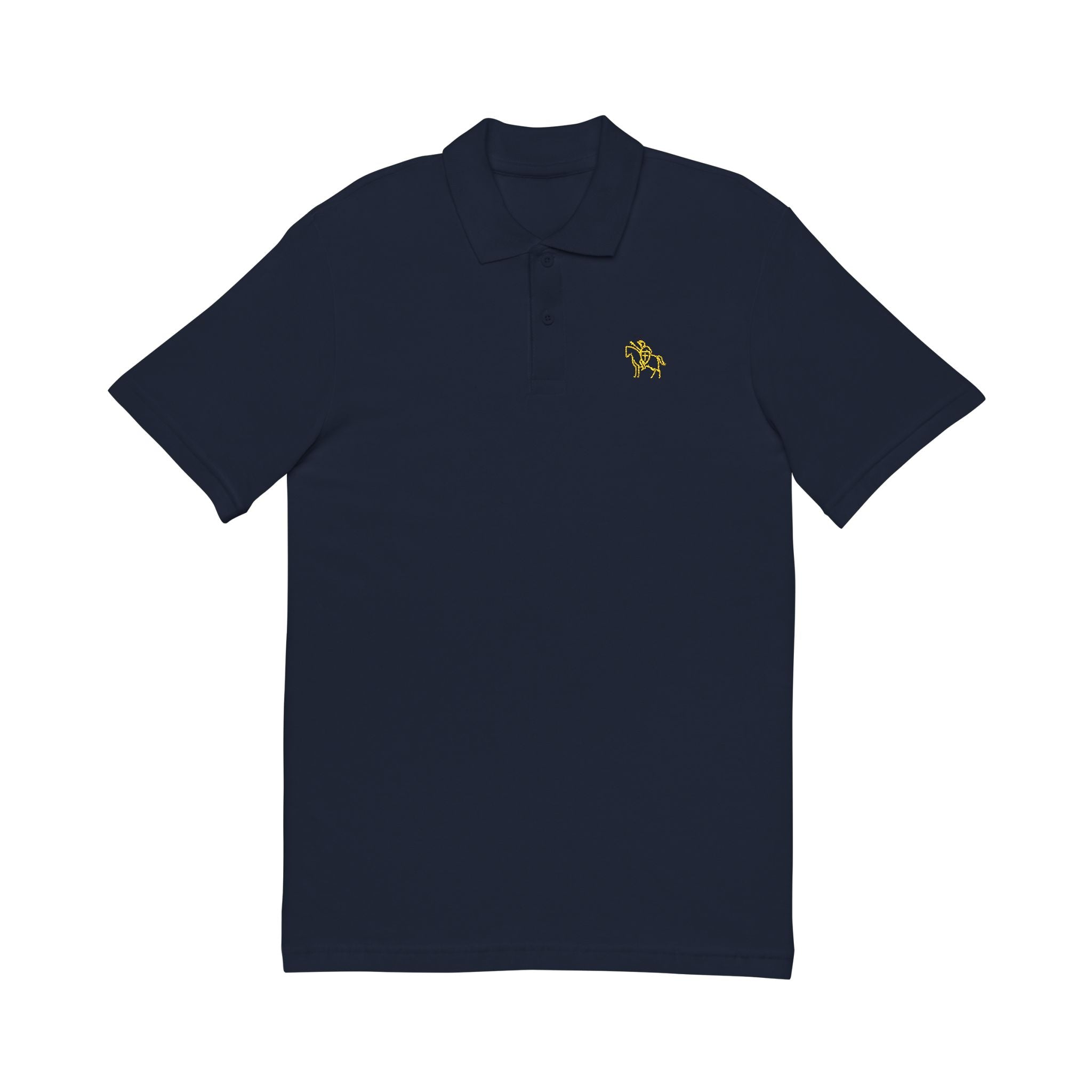 Knight Defender Embroidered Polo | Men’s Faith-Inspired Polo Shirt | Elegant Everyday Wear