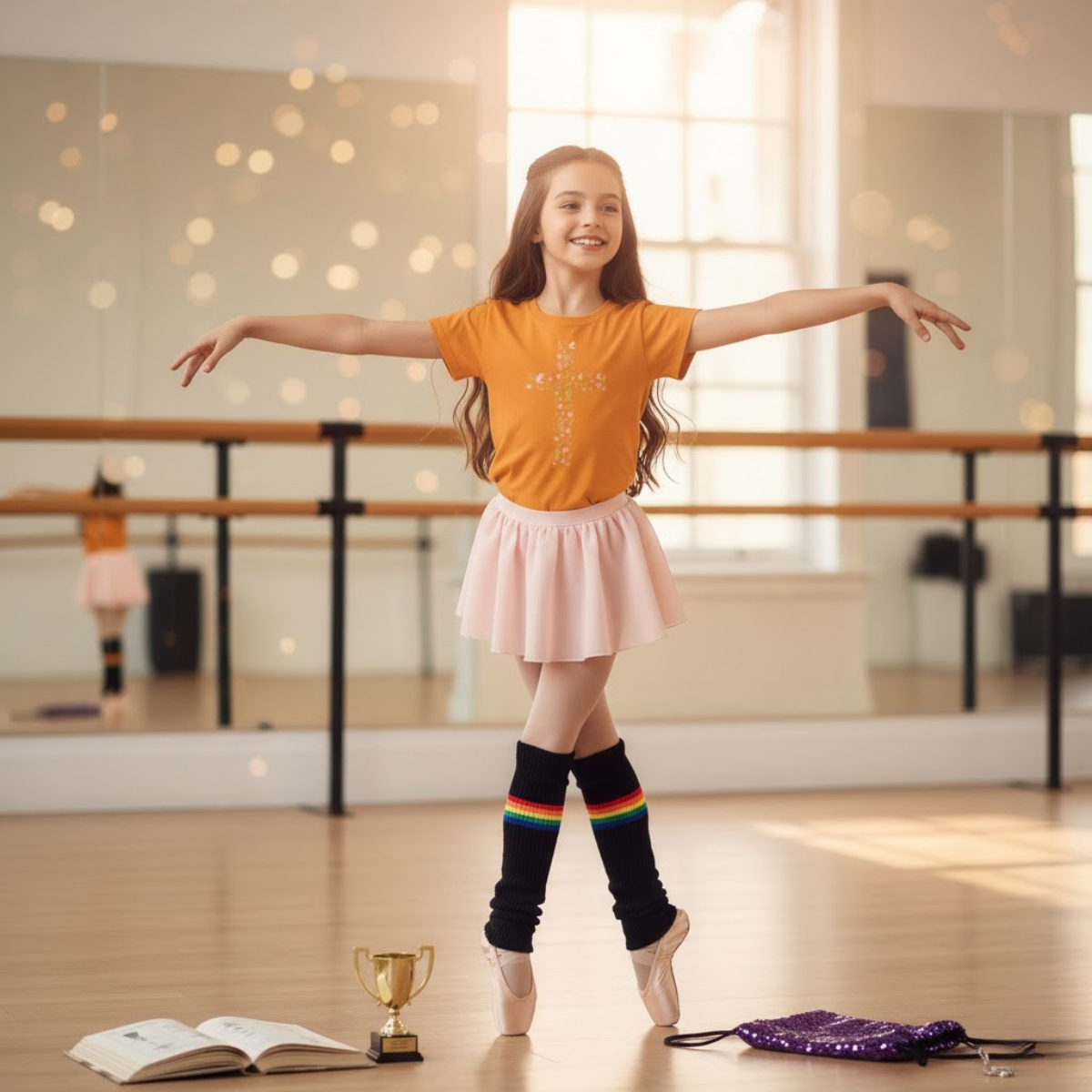 Camiseta infantil con cruz floral | Camiseta cristiana de inspiración religiosa para niñas