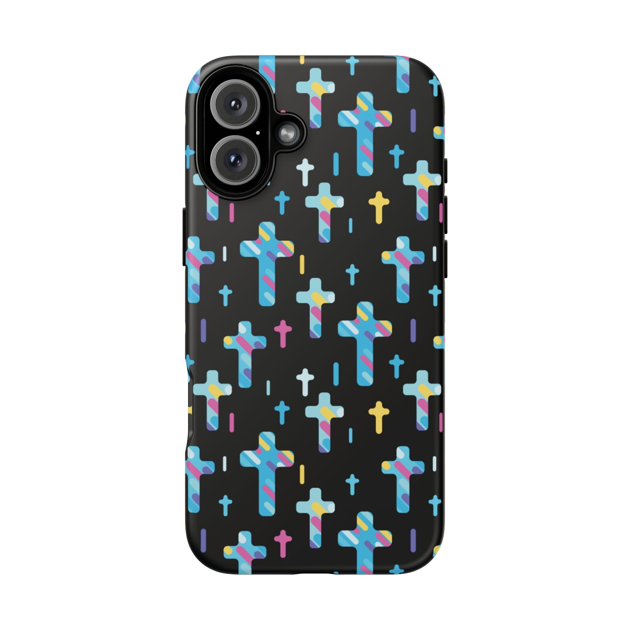 Funda para teléfono con cruz colorida | Protección inspirada en la fe para iPhone | Regalo católico y accesorio para el día a día