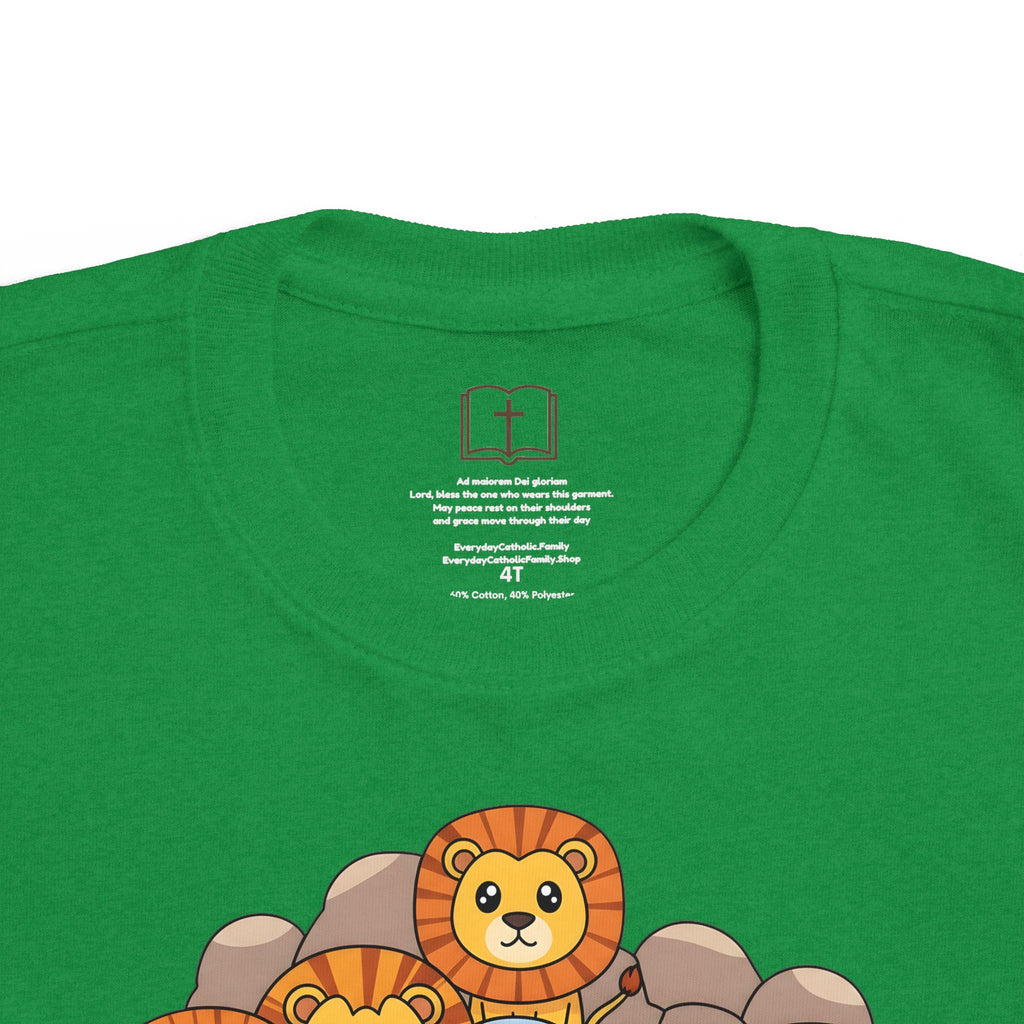 Camiseta infantil "El fiel Daniel en el foso de los leones" | Camiseta de historia católica