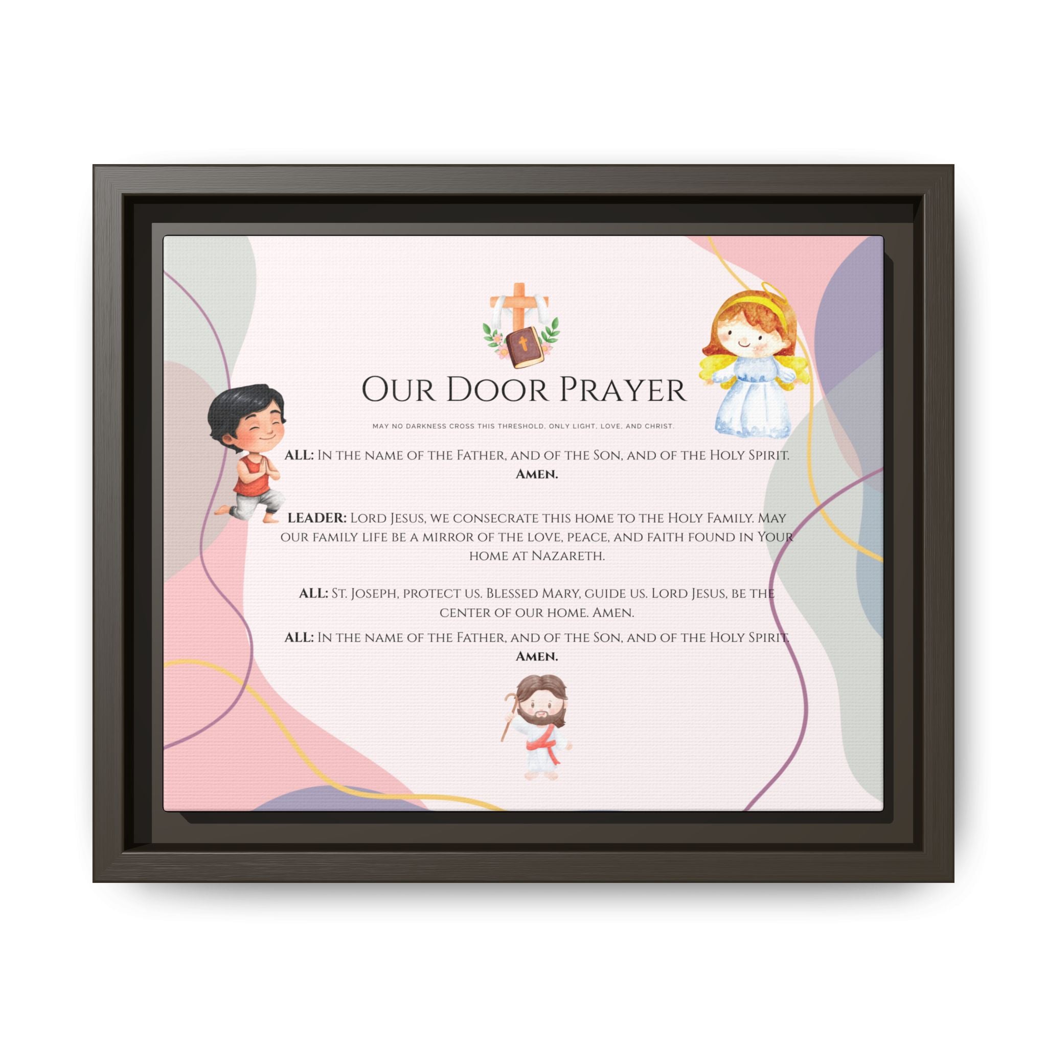 Arte mural de la Sagrada Familia “Oración de nuestra puerta”