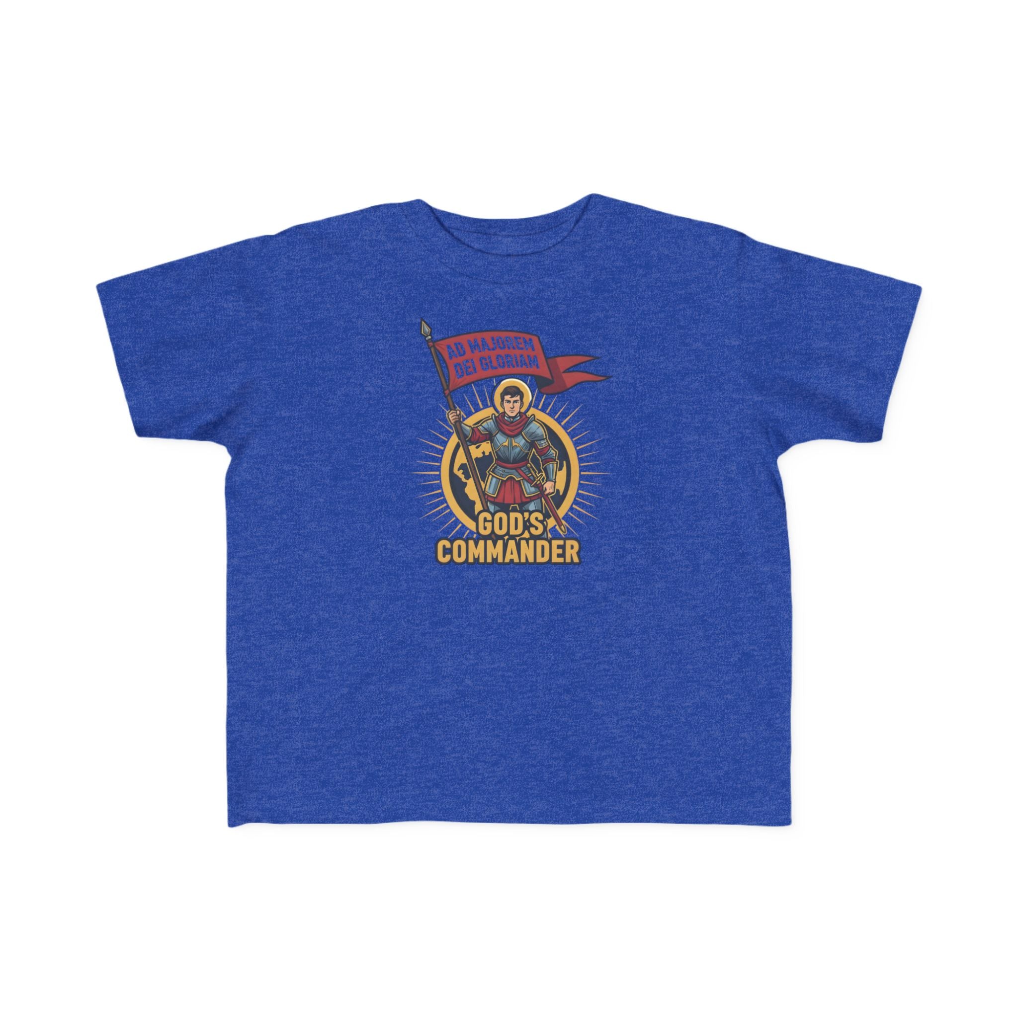 Camiseta de San Ignacio de Loyola para niños pequeños | Camiseta de aventura de fe "Comandante de Dios"