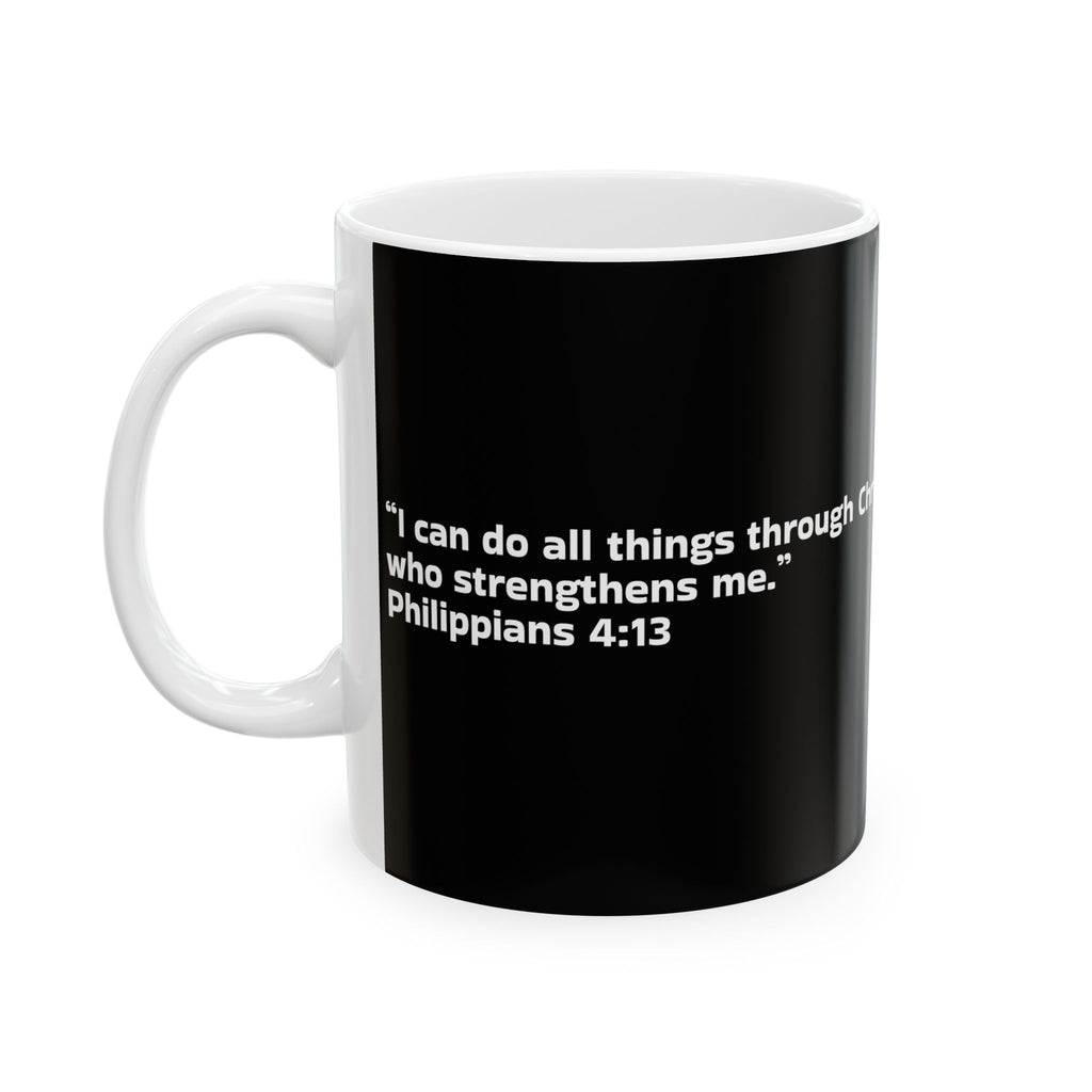Taza Filipenses 4:13 – Edición Fuerza Cristiana para Hombres (325 ml y 440 ml)