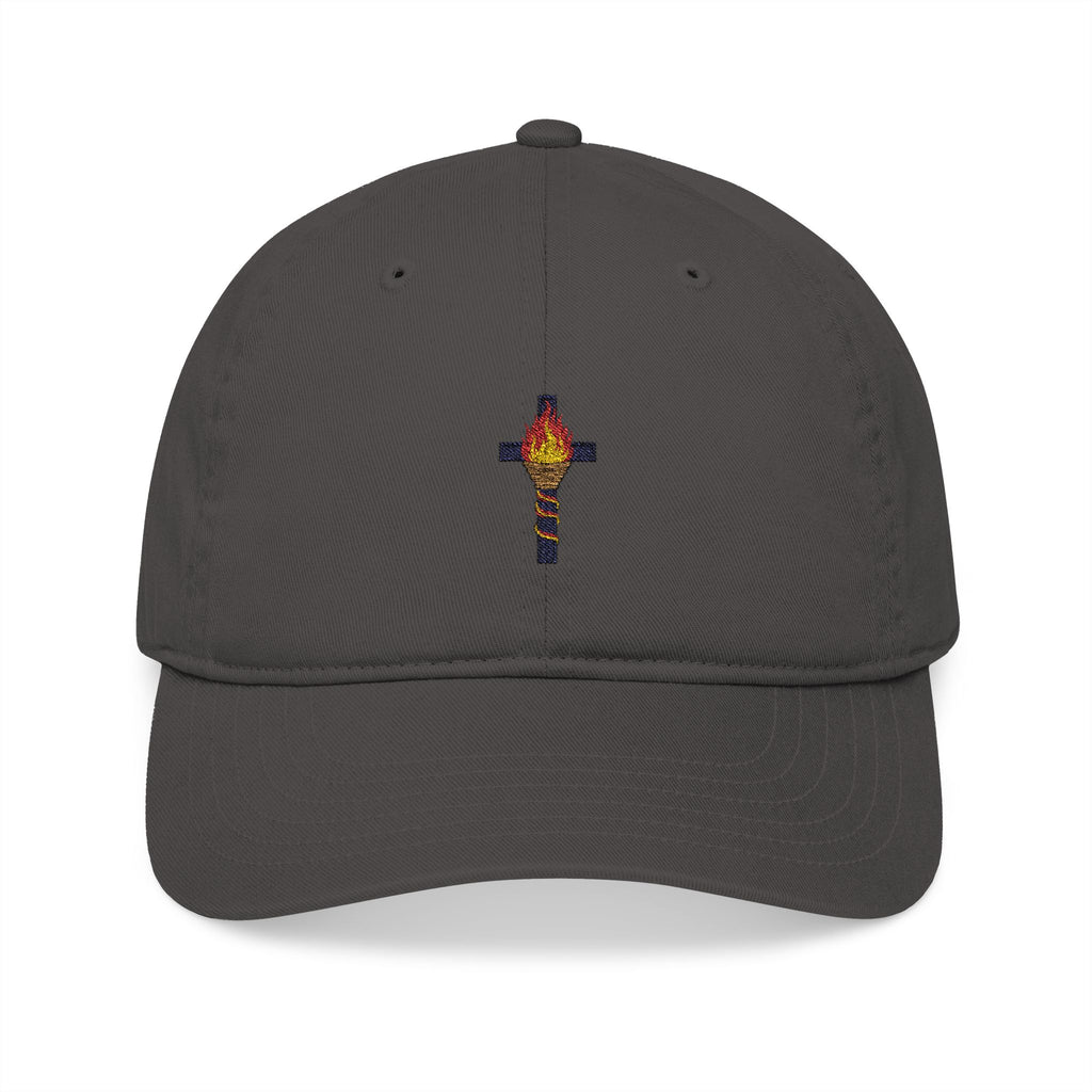 Gorra de algodón orgánico con la Cruz de la Llama del Espíritu Santo 