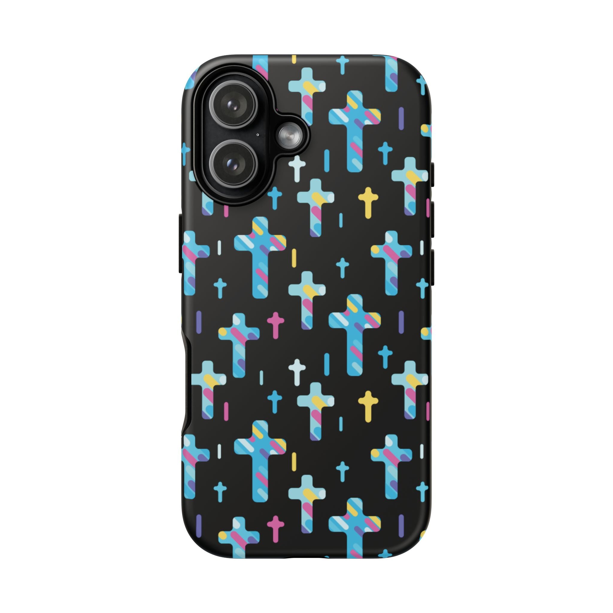 Funda para teléfono con cruz colorida | Protección inspirada en la fe para iPhone | Regalo católico y accesorio para el día a día