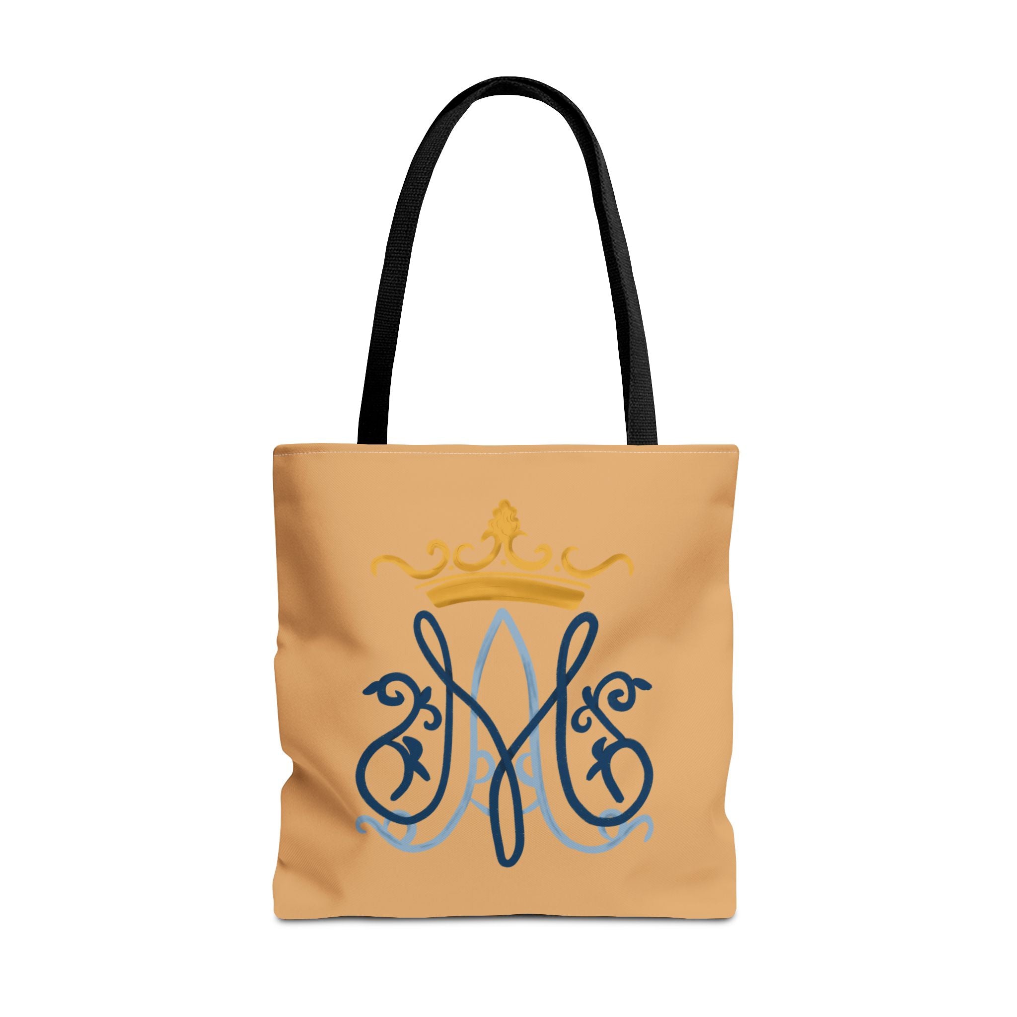 Bolso tote con monograma Marian en color melocotón – Colección Reina del Cielo