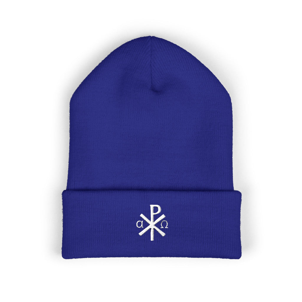 Gorro católico Chi Rho Alpha Omega - Gorro de invierno con cristograma cristiano