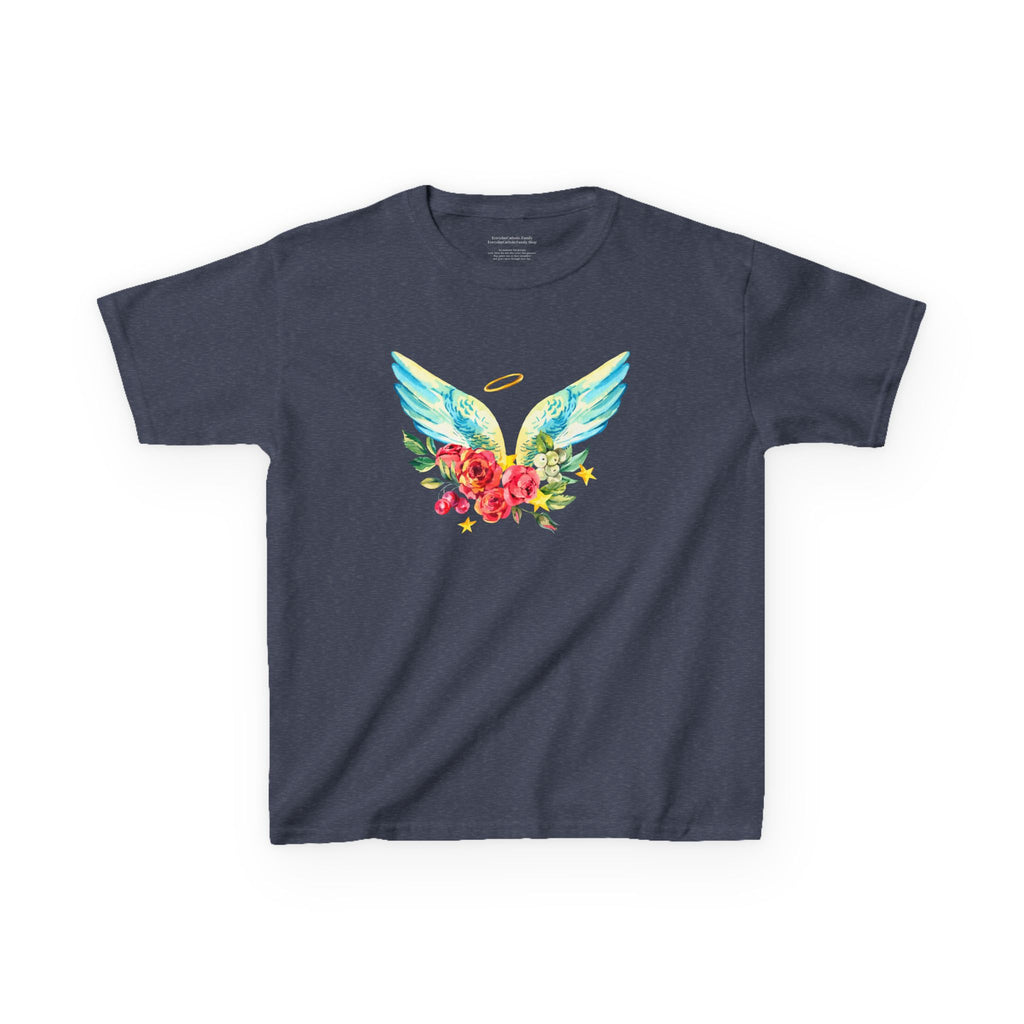 Camiseta infantil con alas de ángel | Camiseta cristiana inspirada en la fe para niños y niñas