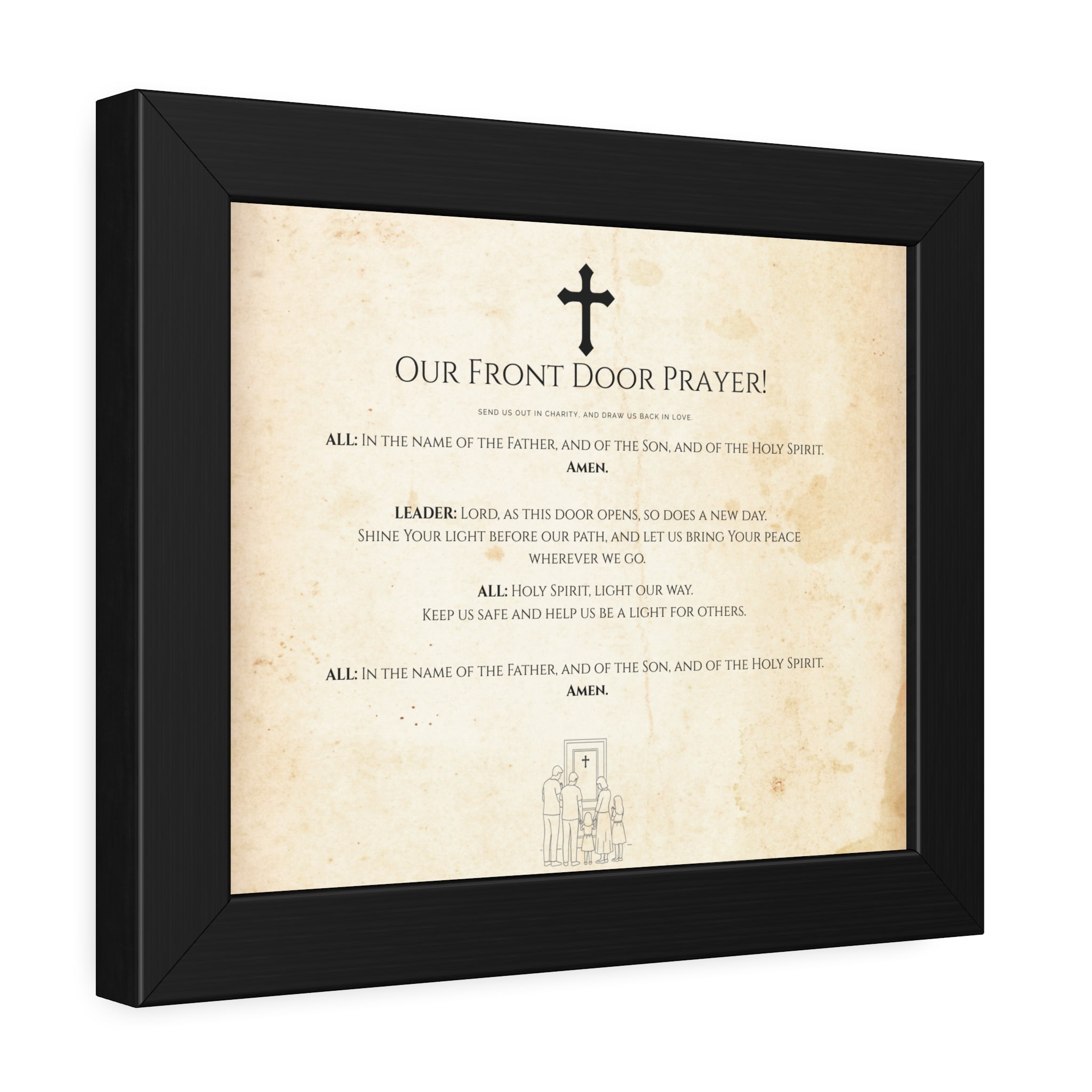 Póster de oración enmarcado: «Oración desde la puerta de entrada»