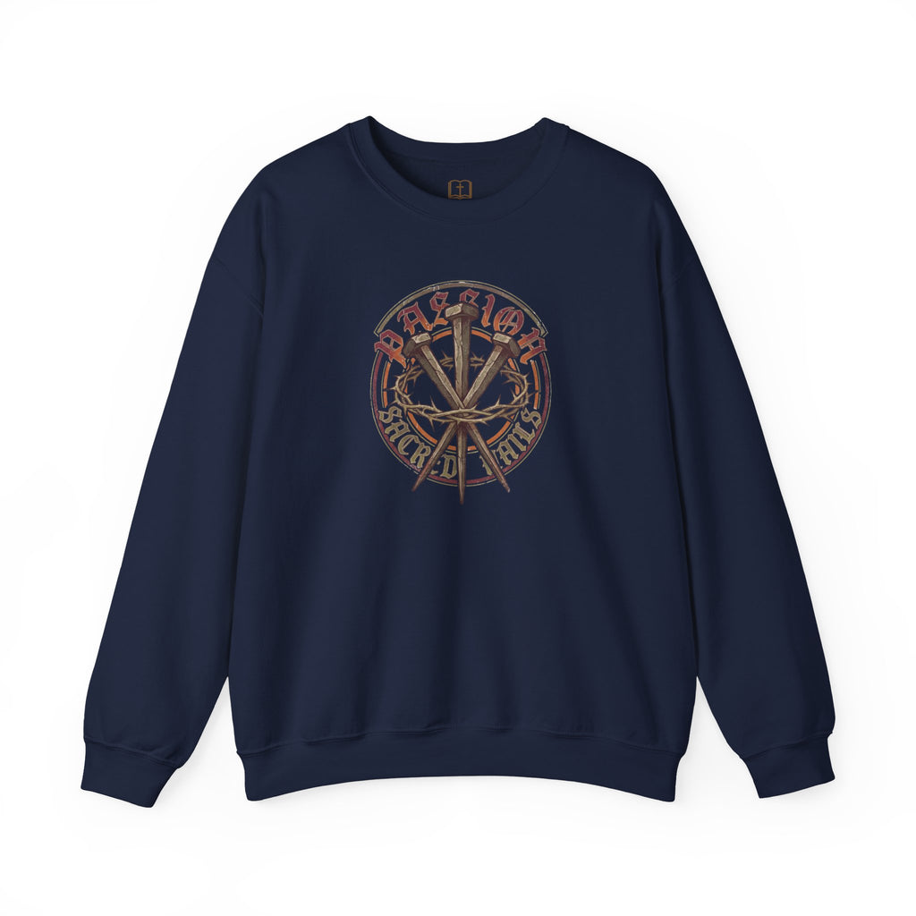 Sacred Nails Crewneck Sweatshirt - Authentic Catholic Apparel for Men
